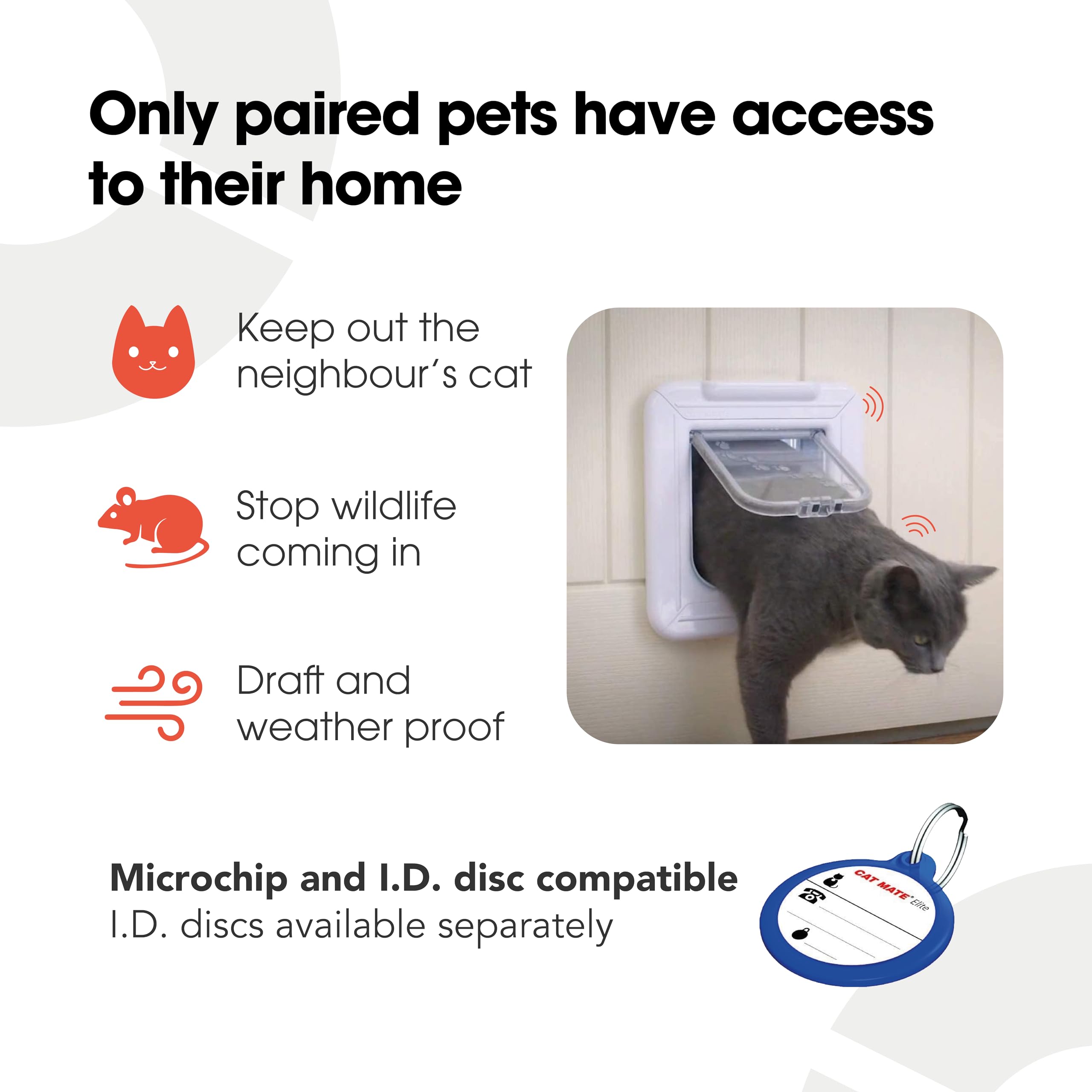 Cat Mate Elite Microchip Cat Flap with Digital Timer & LCD Display | Fits up to 100mm Thick Walls 4