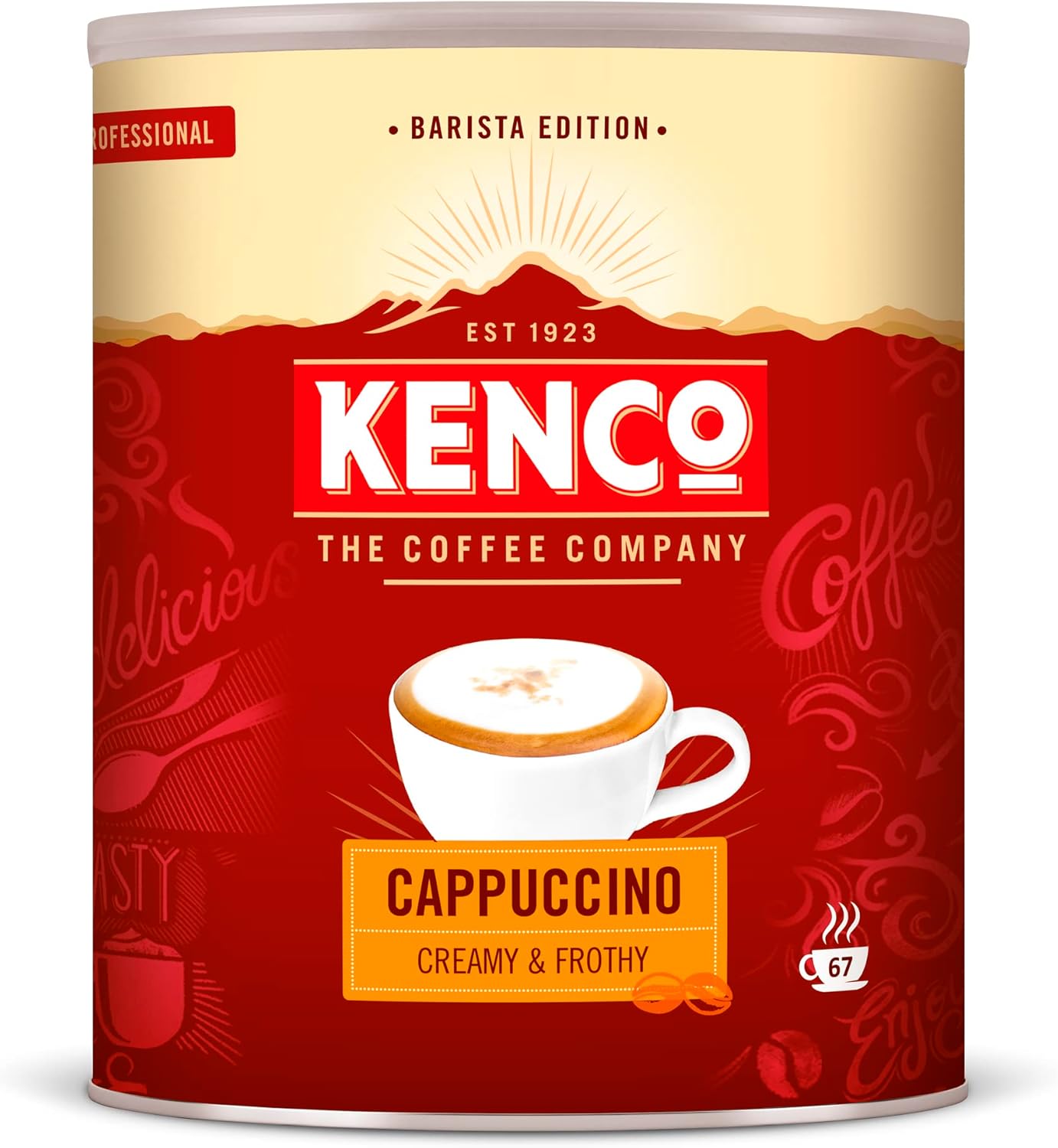 Kenco Cappuccino Instant Coffee 1kg - Tin (Pack of 1)
