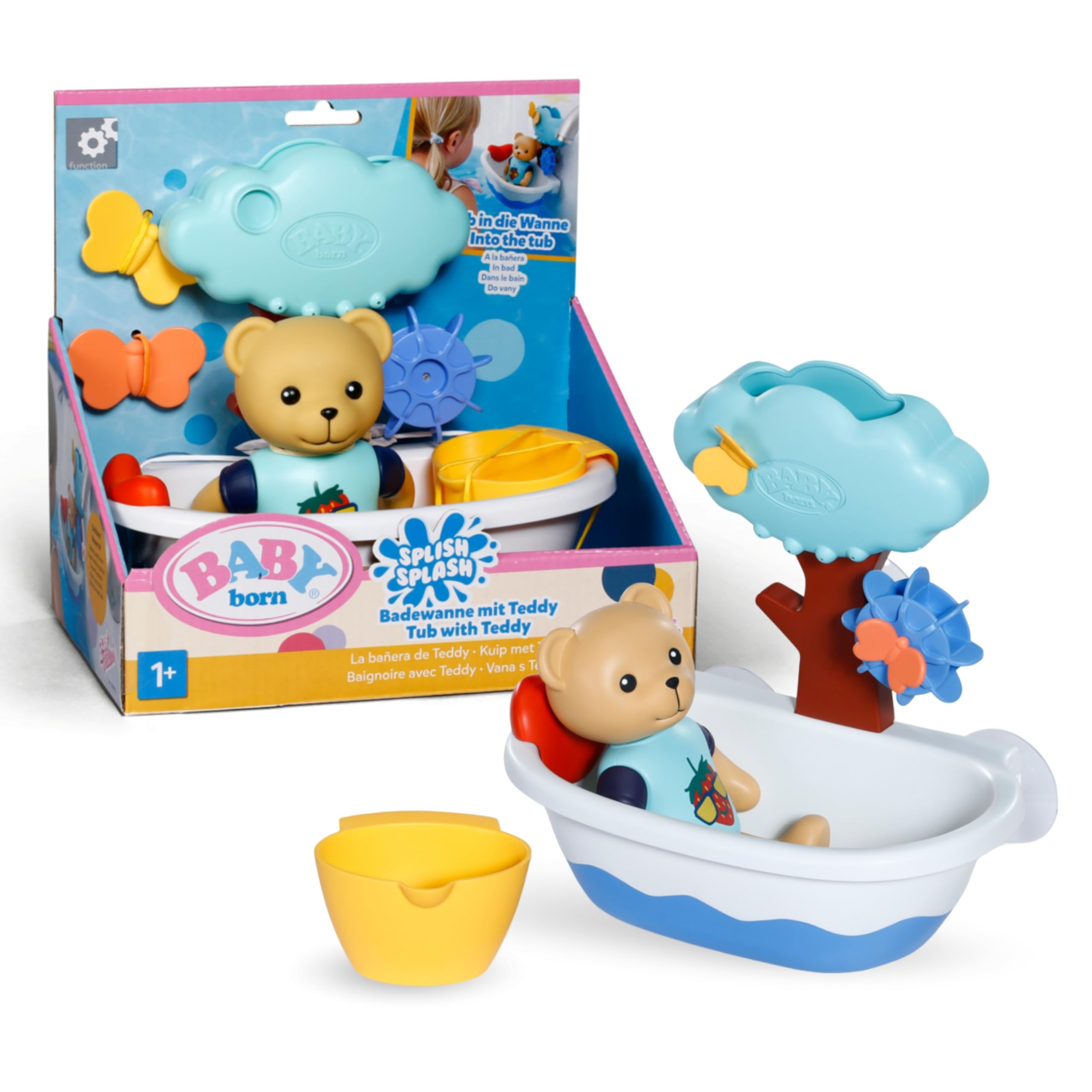 BABY born Splish Splash Tub with Teddy - Interactive Bath Toy for Ages 1+