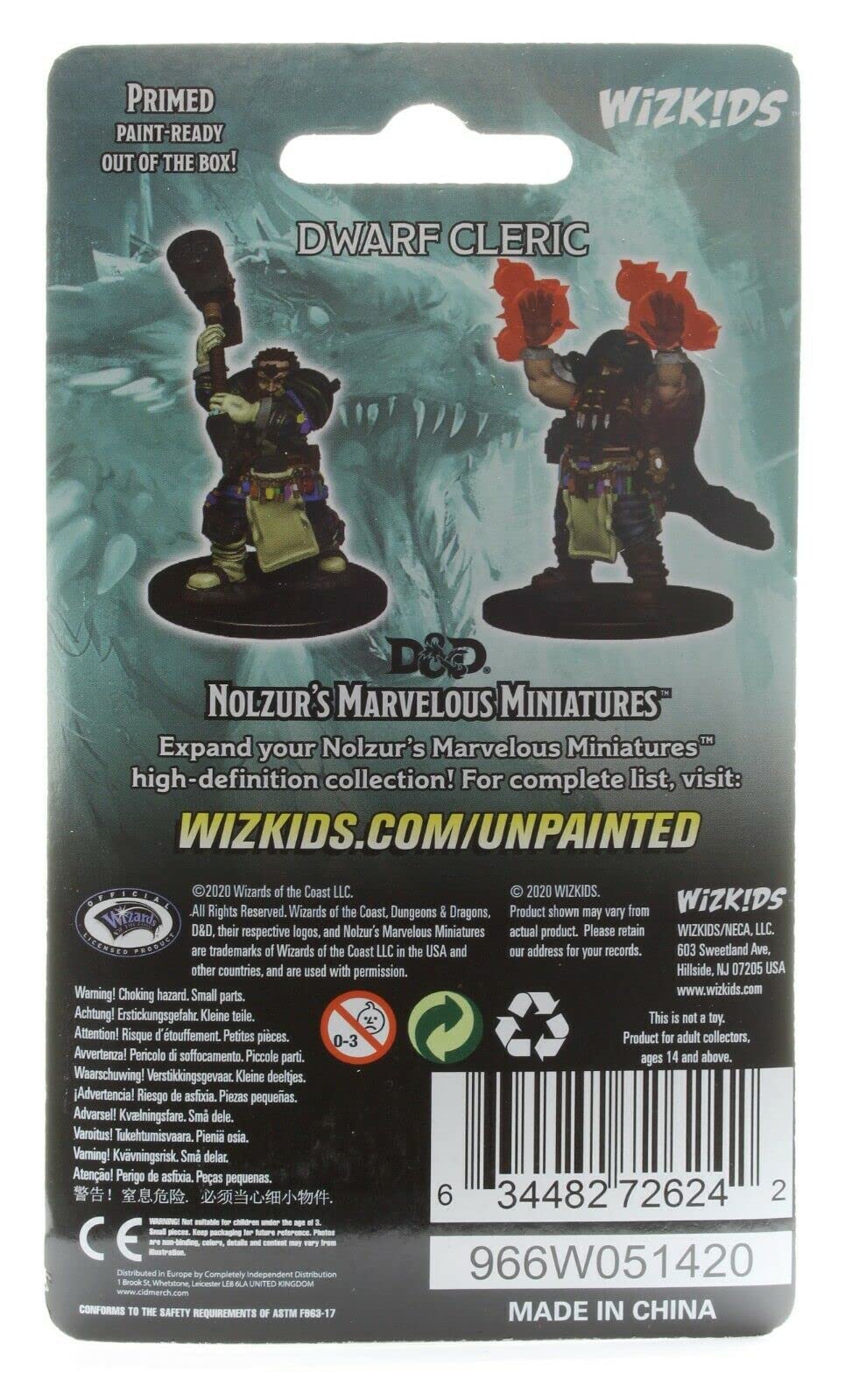 Dungeons &amp; Dragons Nolzurs wunderbare unbemalte Miniaturen – männliche Zwergfigur 3