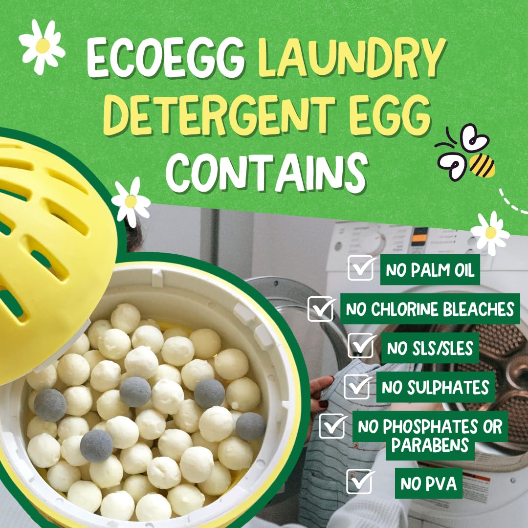 Ecoegg - Laundry Egg Refill Pellets | 50 Washes | Fragrance Free | Non-Bio & No Harsh Chemicals