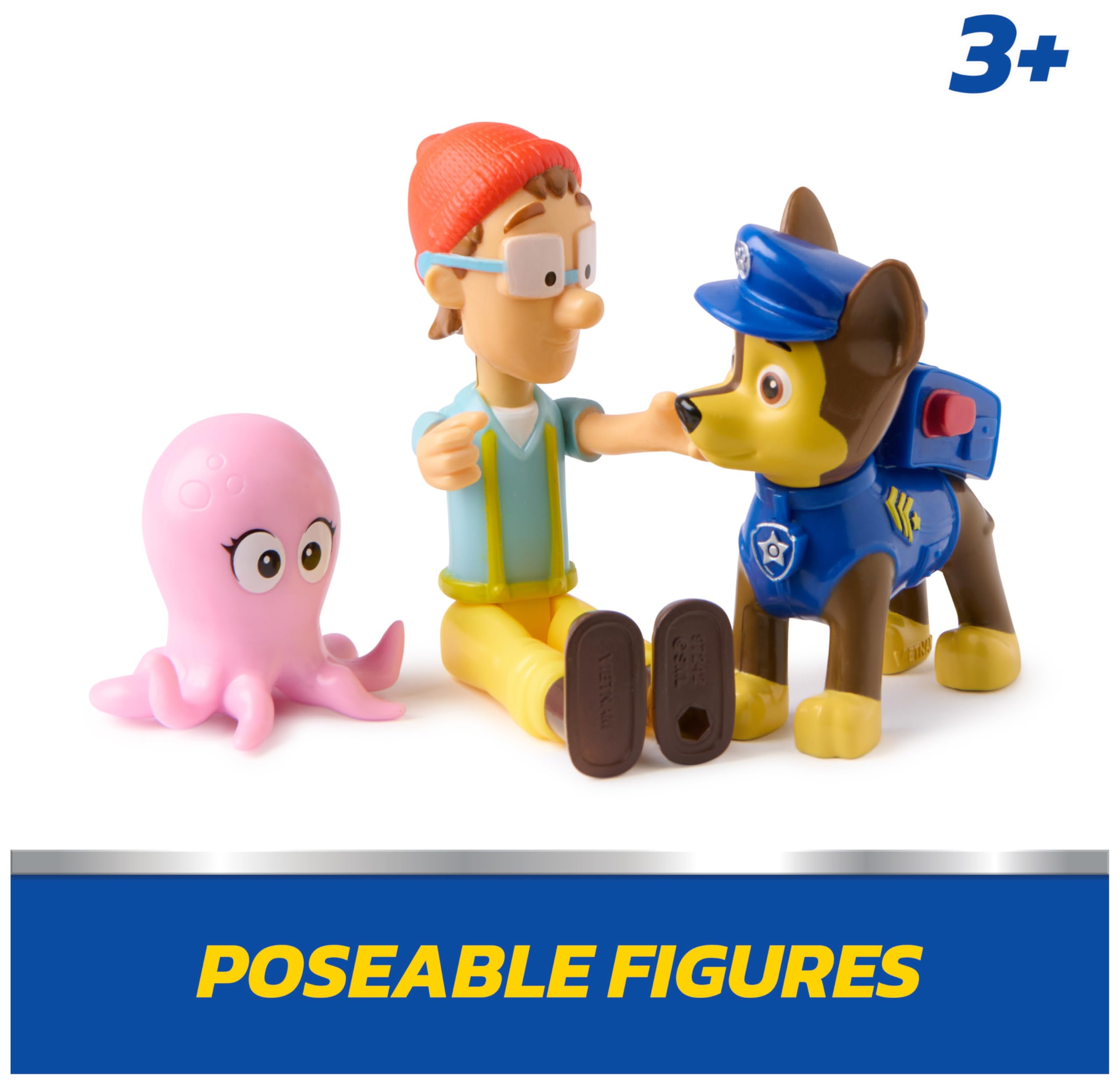 PAW Patrol Chase & Captain Turbot Figure Pack with Baby Octopus - Action Figures for Kids 3-9 Years