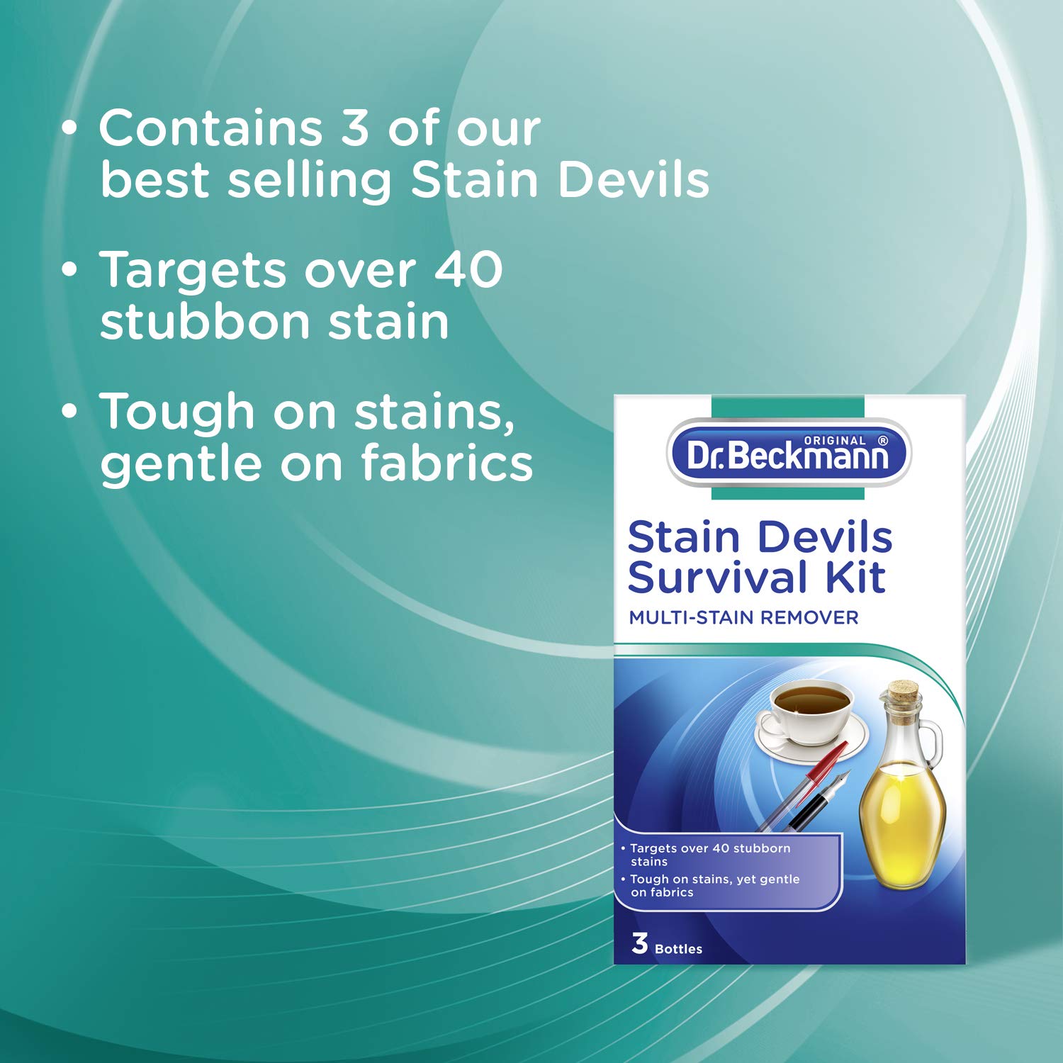Dr. Beckmann Stain Devils Survival Kit - Removes Over 40 Stains | 2 x 50ml + 1 x 50g 3