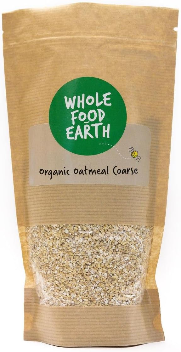 Wholefood Earth Organic Coarse Oatmeal (Pinhead Oats), 1 kg