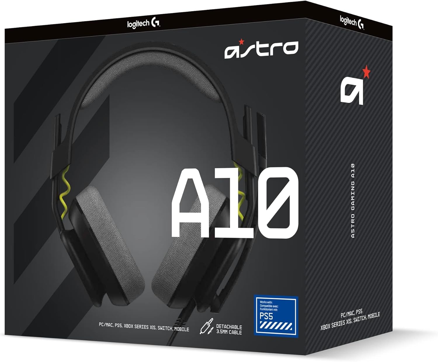 ASTRO A10 Gaming Headset Gen 2 - Wired Over-Ear Headset with Flip-to-Mute Mic for PC, PS4, PS5, Xbox, Switch 3