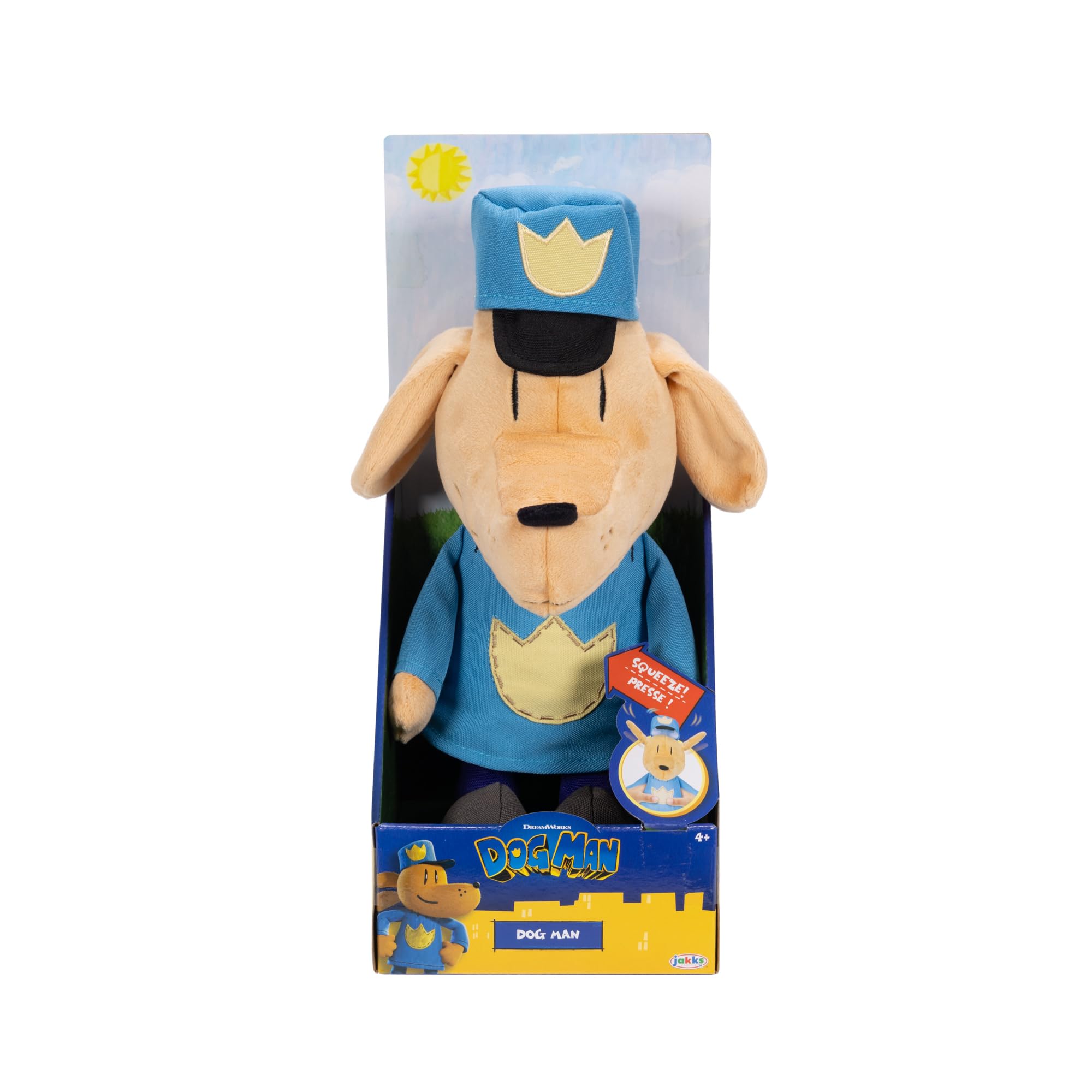 Dog Man Feature Plush by Jakks Pacific - Ears Flip Up and Down, Squeeze Toy 3