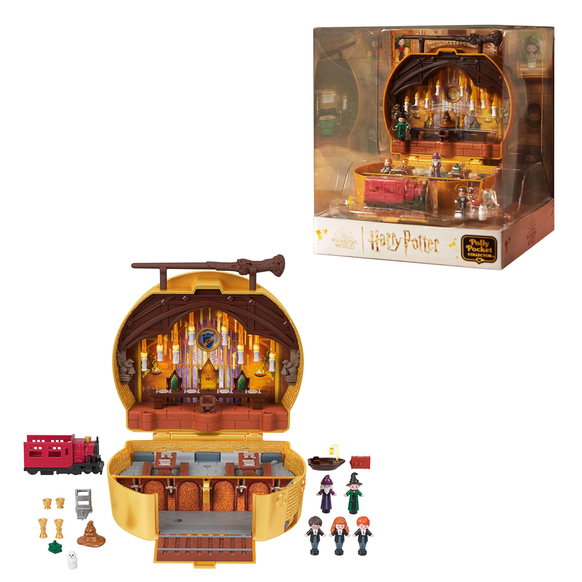 Polly Pocket Harry Potter Collector Playset - Hogwarts Compact with 5 Dolls & 11 Accessories
