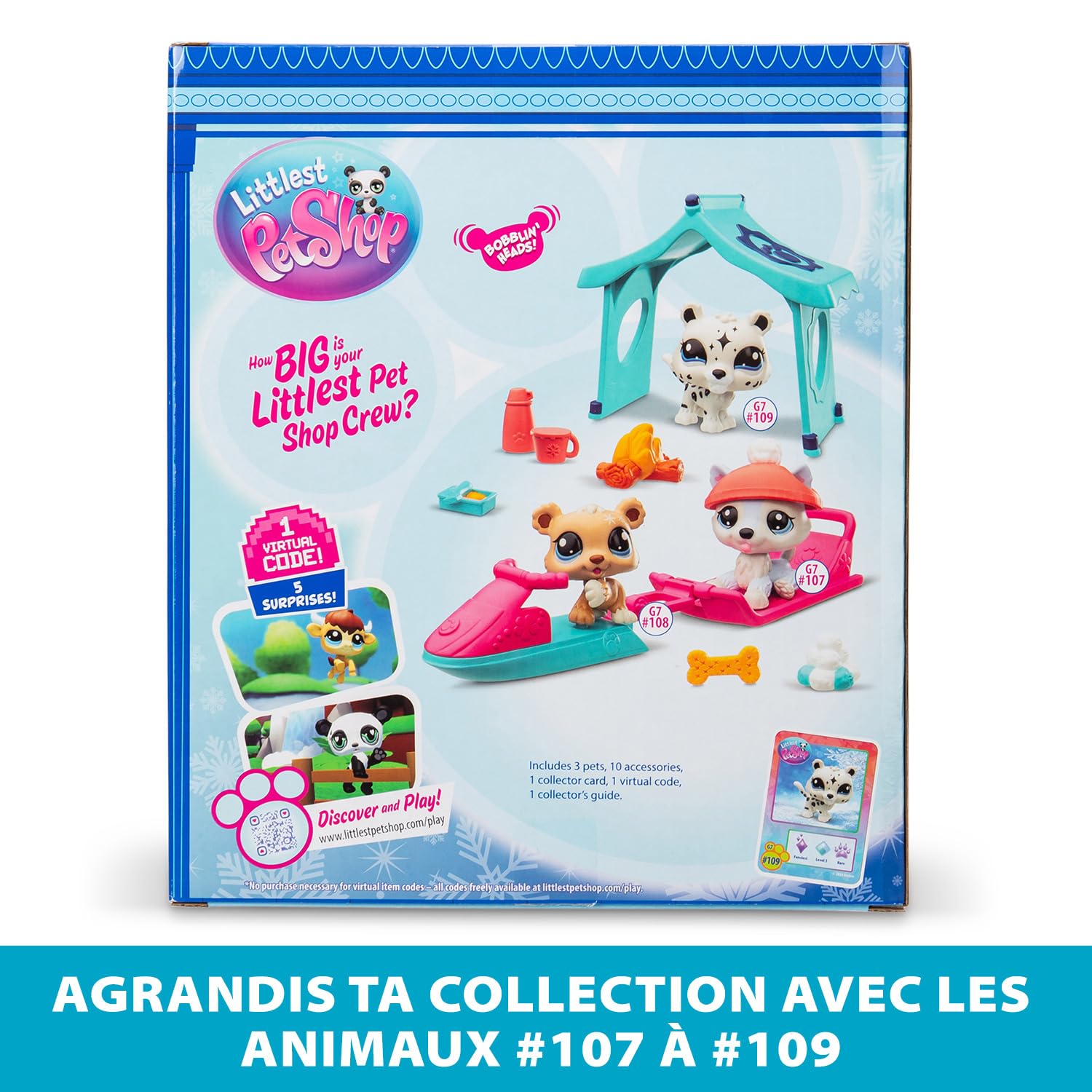 Littlest Pet Shop Snowy Day Play Pack - 3 Animals & 6 Accessories - Ages 4+ 3