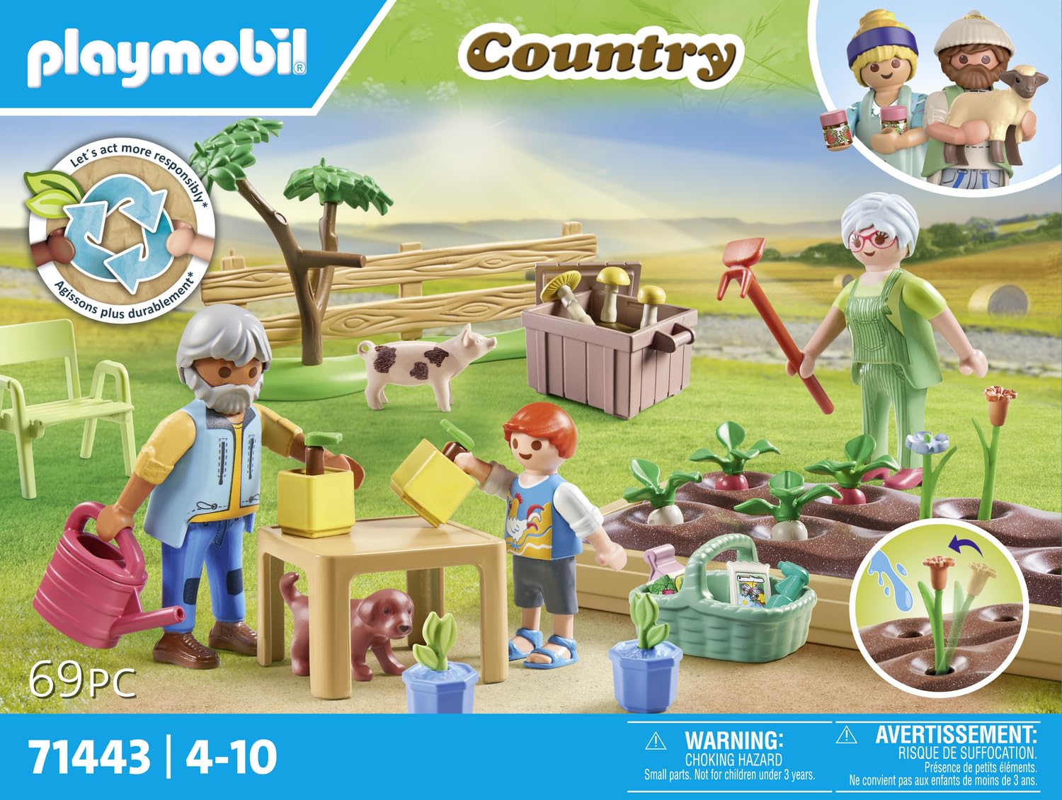 Playmobil 71443 Vegetable Garden with Grandparents - Educational Playset for Kids 4+ 3