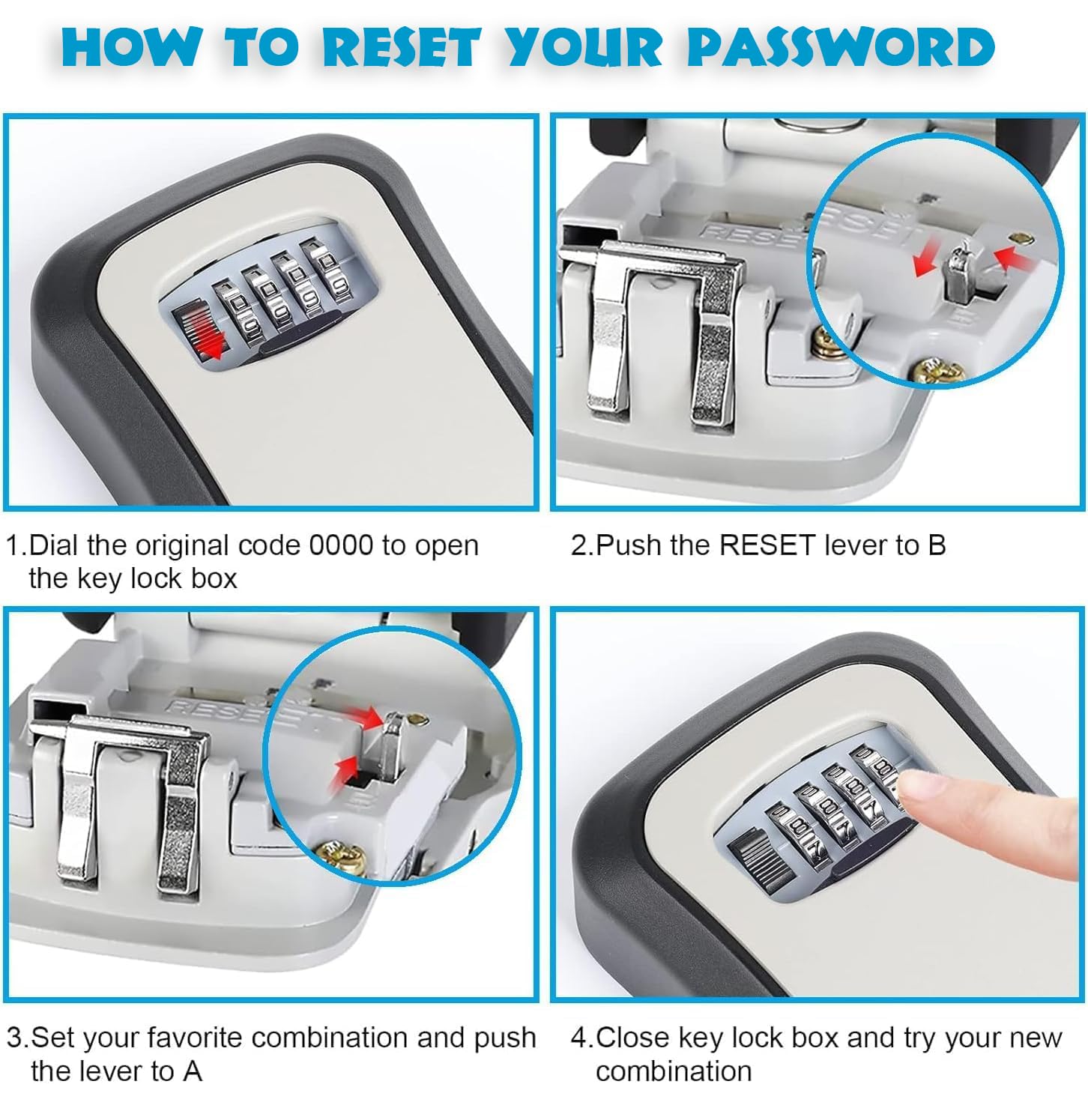 LauCentral Key Safe Wall Mounted - 4 Digit Combination Lock | Weatherproof ABS + Metal Build 5