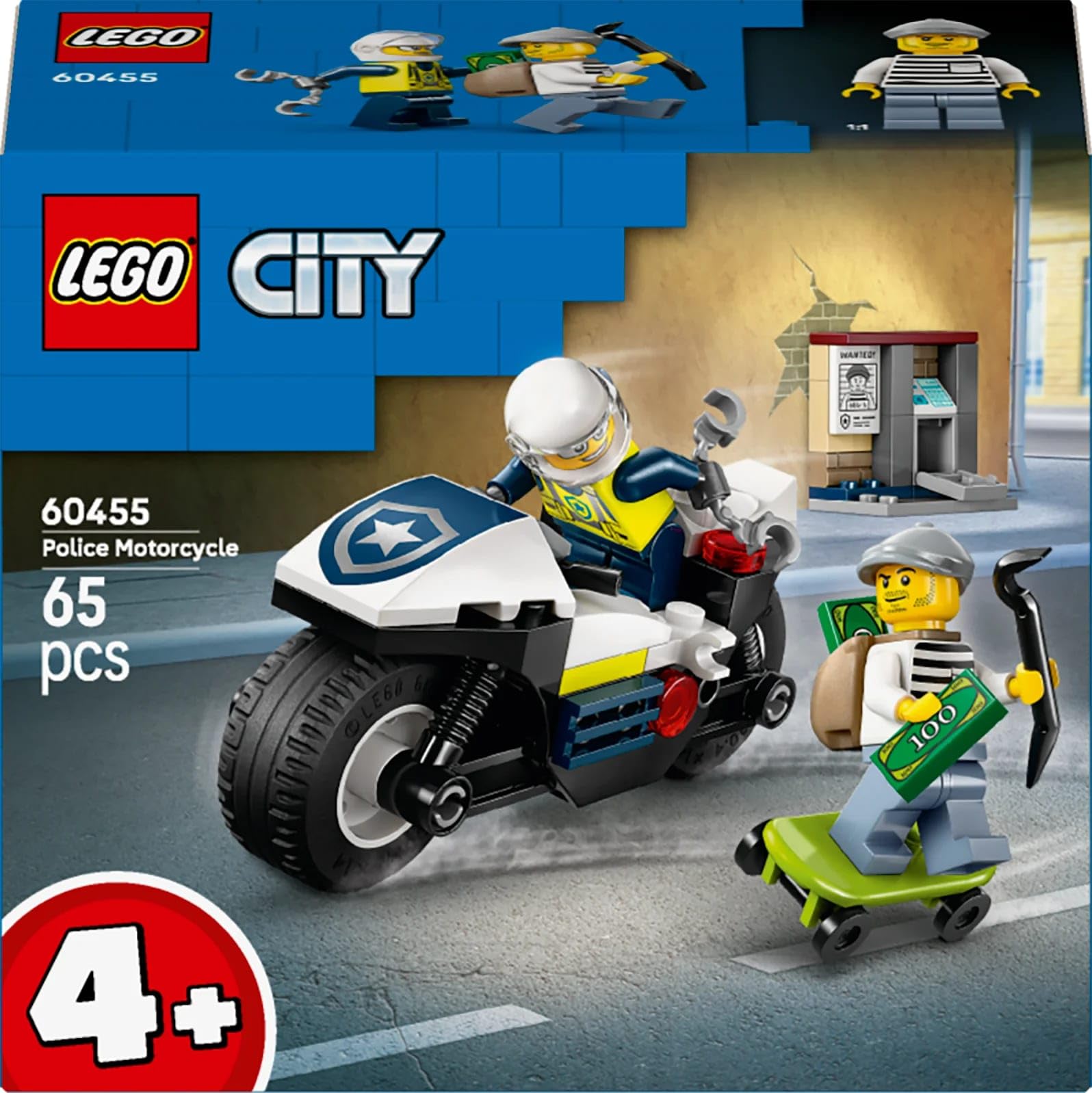 LEGO City Police Motorcycle Chase Set - Building Toy with Motorbike, 2 Minifigures, 65 Pieces for Ages 4+ 16