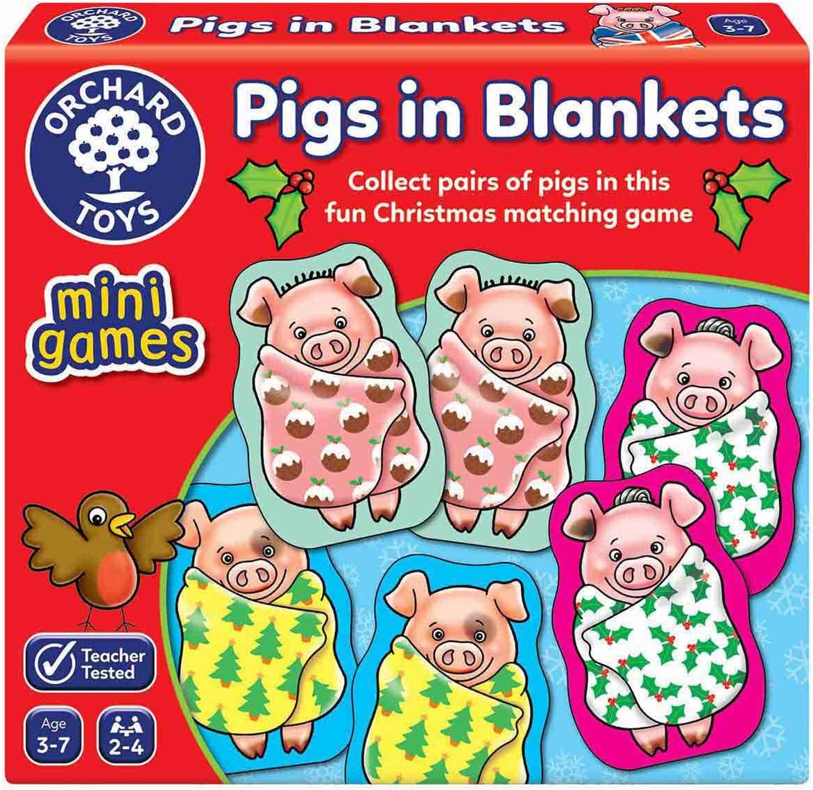 Orchard Toys Pigs in Blankets Mini Game - Matching Card Game for Kids 3-7 Years