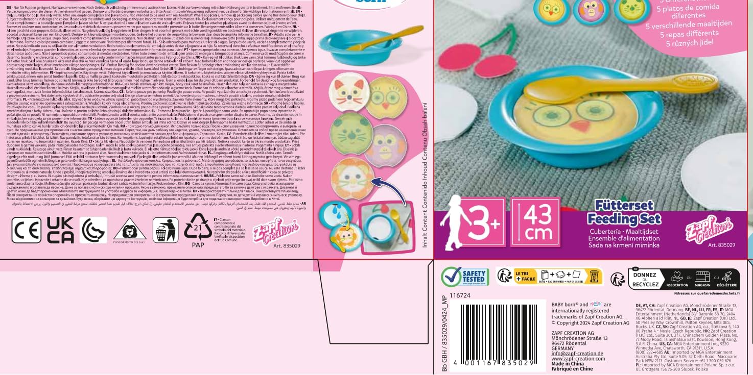 BABY born Feeding Set - 5 Water-Reveal Meals for Dolls 36-43cm 6