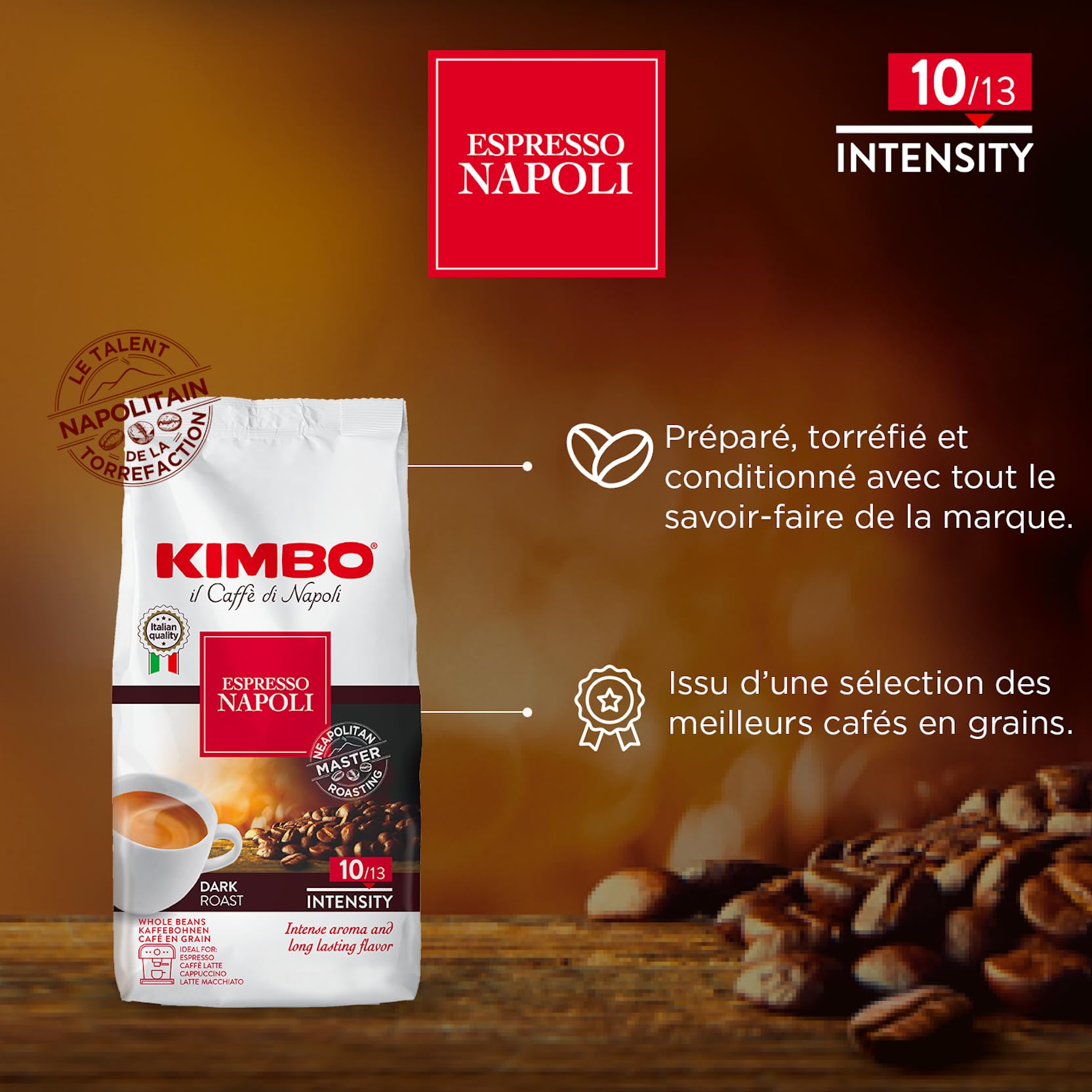 Kimbo Espresso Napoli Ganze Kaffeebohnen - Dunkle Röstung 250g 8