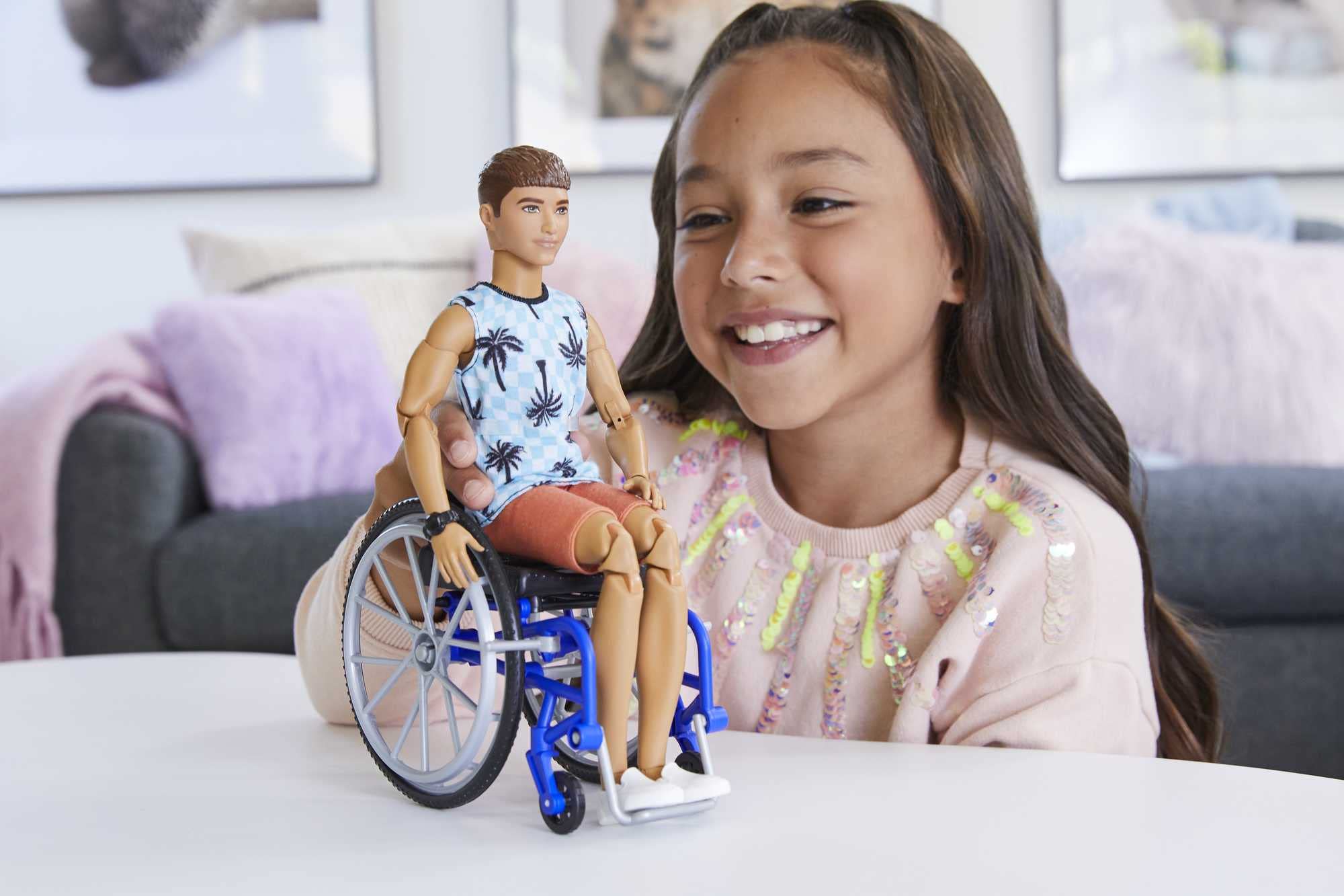 Ken Doll with Wheelchair & Ramp - Barbie Fashionistas Action Figure for Kids 3+ 6