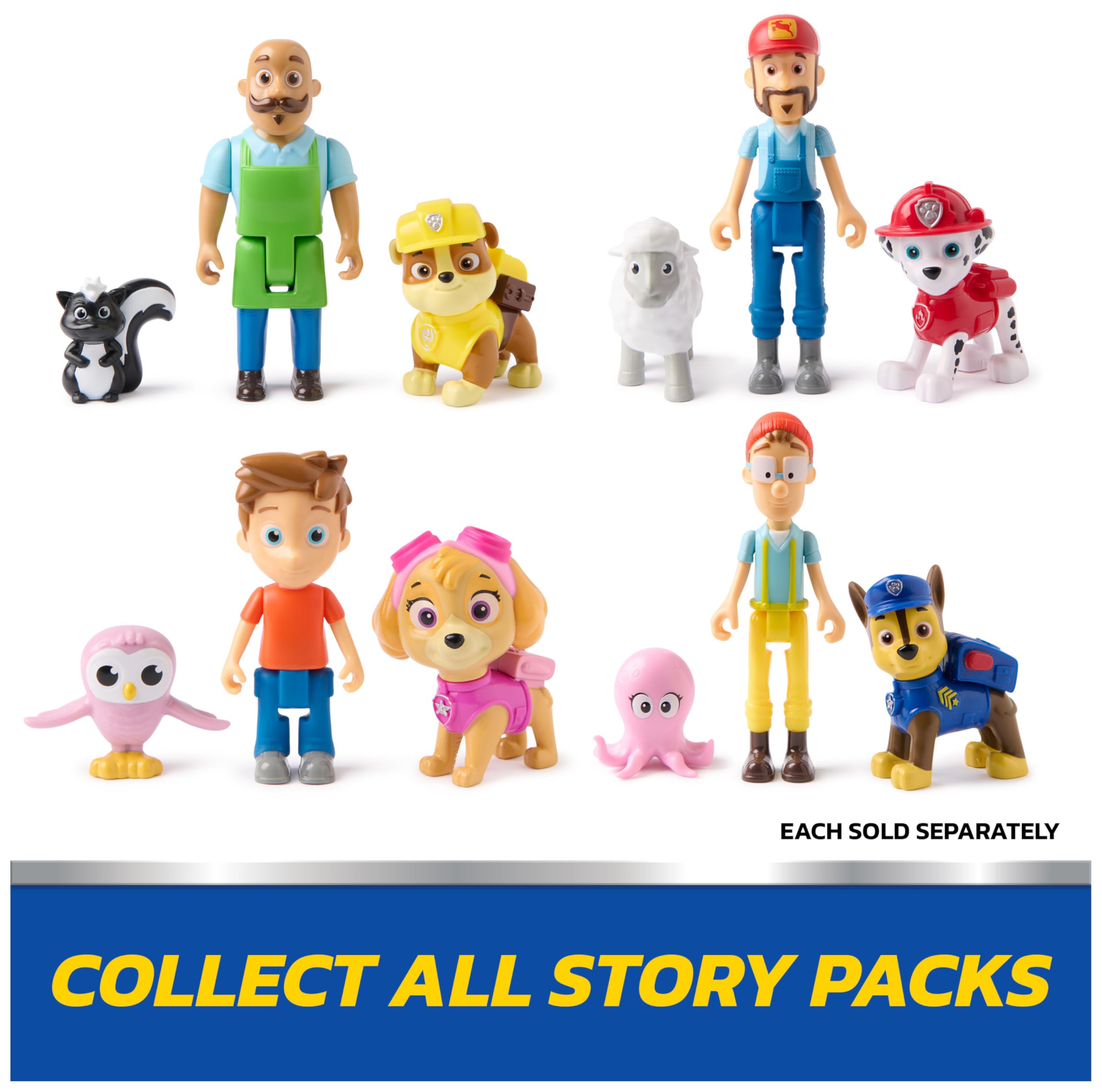 PAW Patrol Marshall & Farmer Al Figure Pack with Sheep Toy Figure - Action Figures for Kids 3