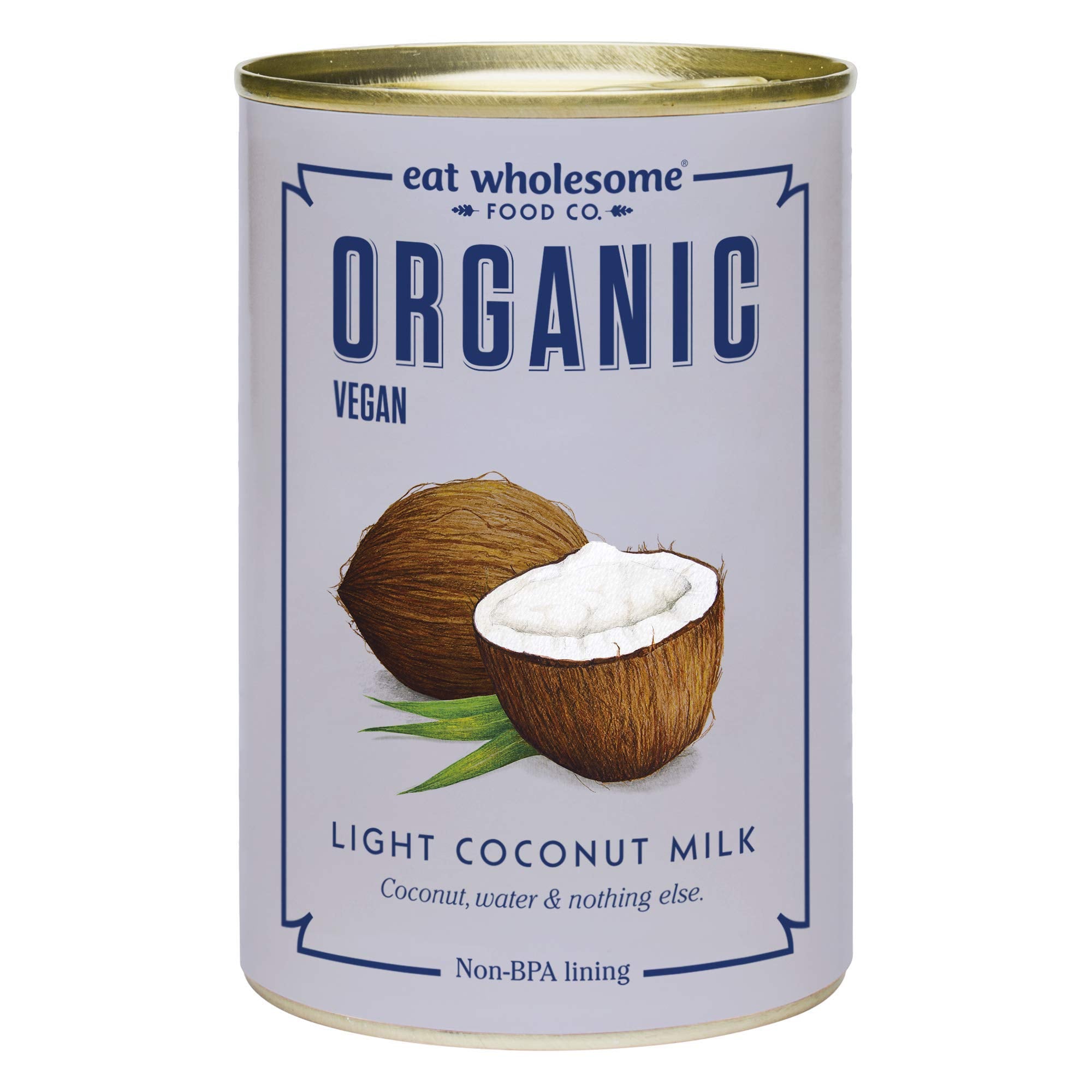 Eat Wholesome Organic Light Coconut Milk with No Guar Gum, 400 ml (Pack of 1)