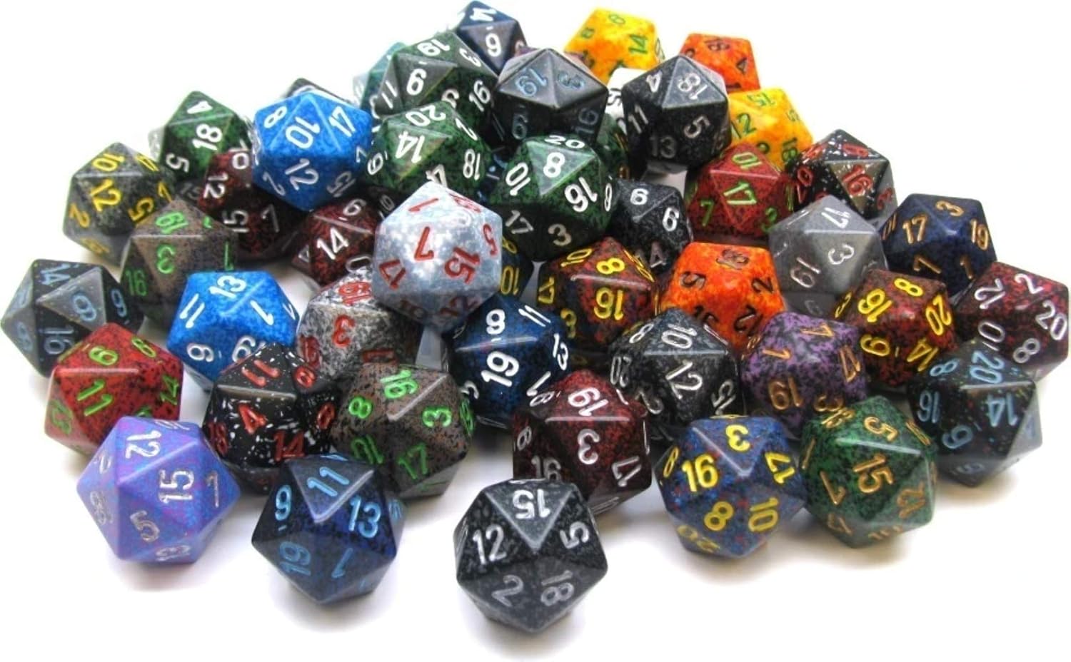 Chessex Polyhedral d20 Dice Bag of 50 Assorted Spec
