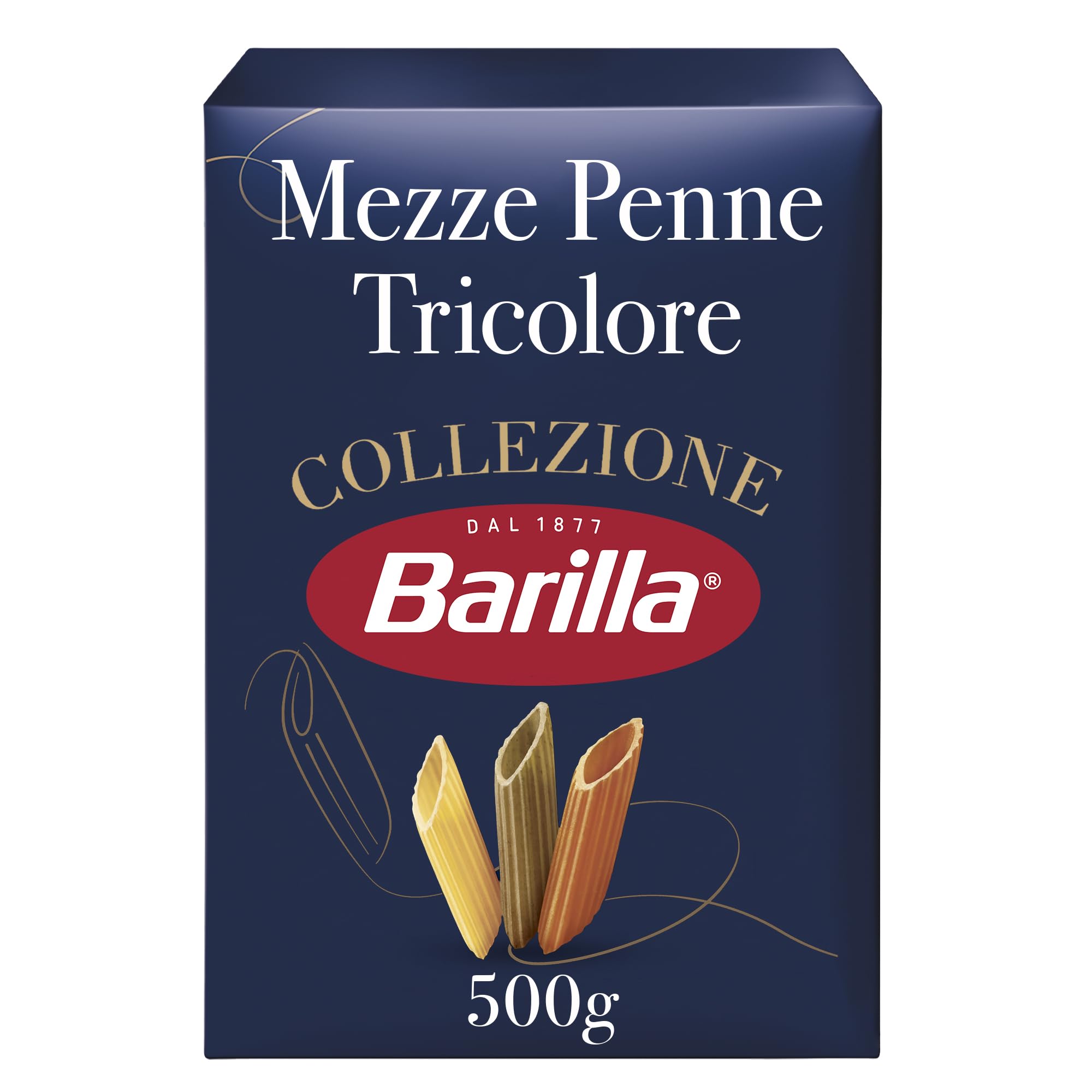 Barilla Mezze Penne Tricolore – Authentic Italian Pasta Made with Durum Wheat Semolina