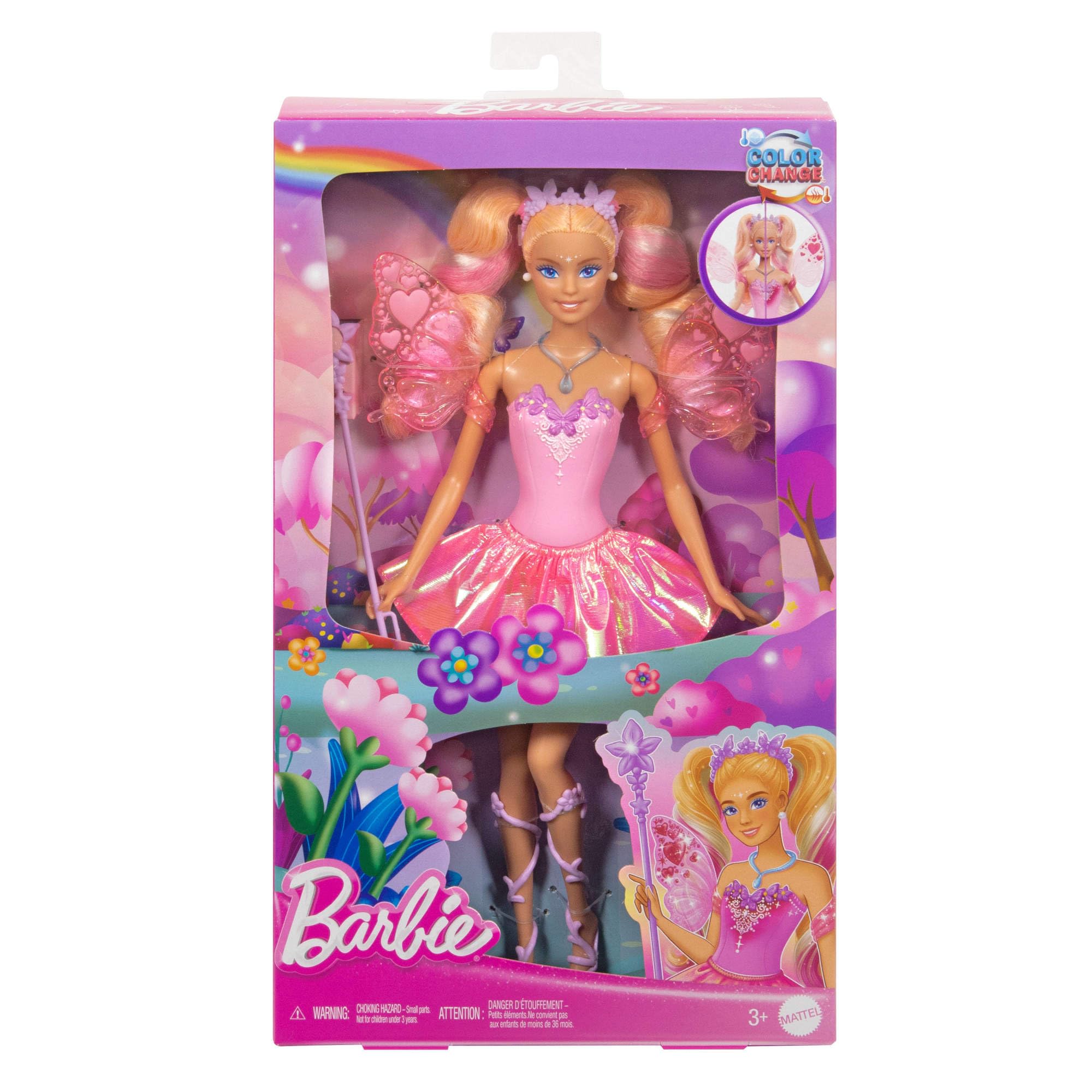 Barbie Fairy Doll with Color-Changing Wand & Fashion Accessories - Ages 3+ 3