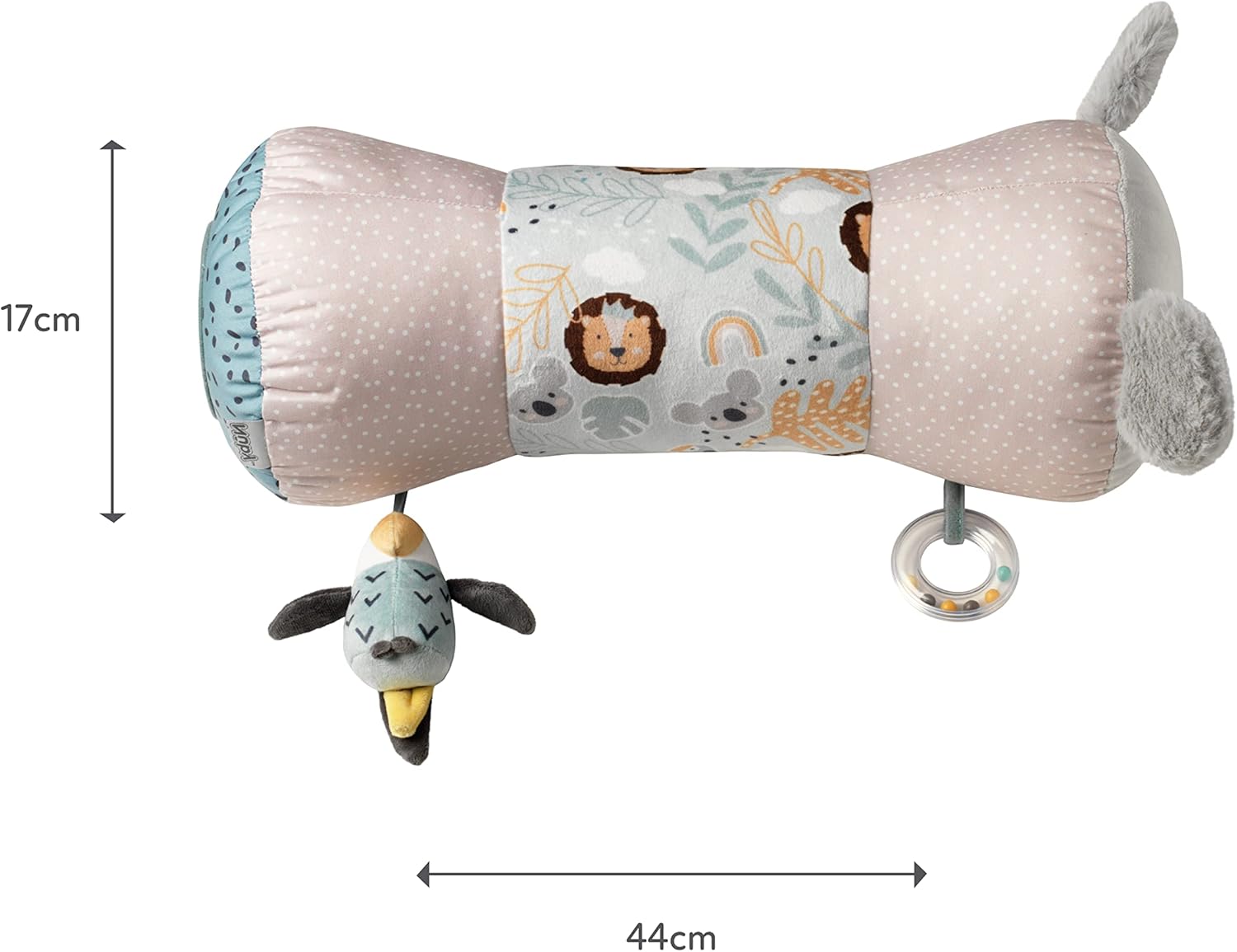 Nuby Animal Adventures Tummy Time Pillow - Sensory Play with Mirror & Crinkle Ears