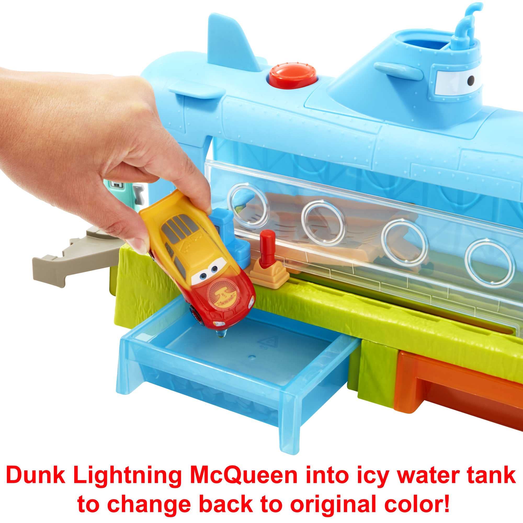 Mattel Disney and Pixar Cars Color Change Whale Submarine Car Wash Playset with Lightning McQueen | HGV70 3
