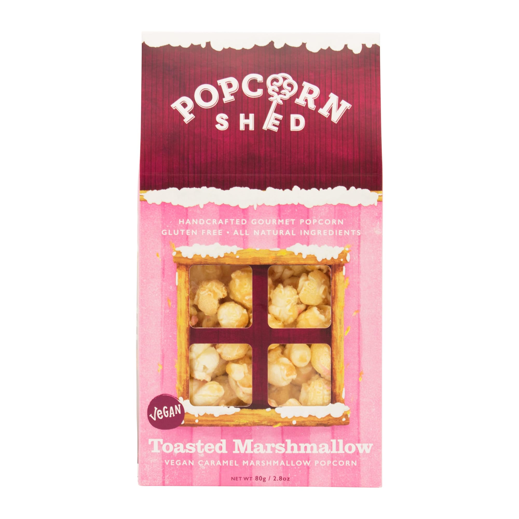 Popcorn Shed Toasted Marshmallow Gourmet Popcorn (1 x80g) - Vegan, Low Calorie, Perfect for Movie Nights & Gifting