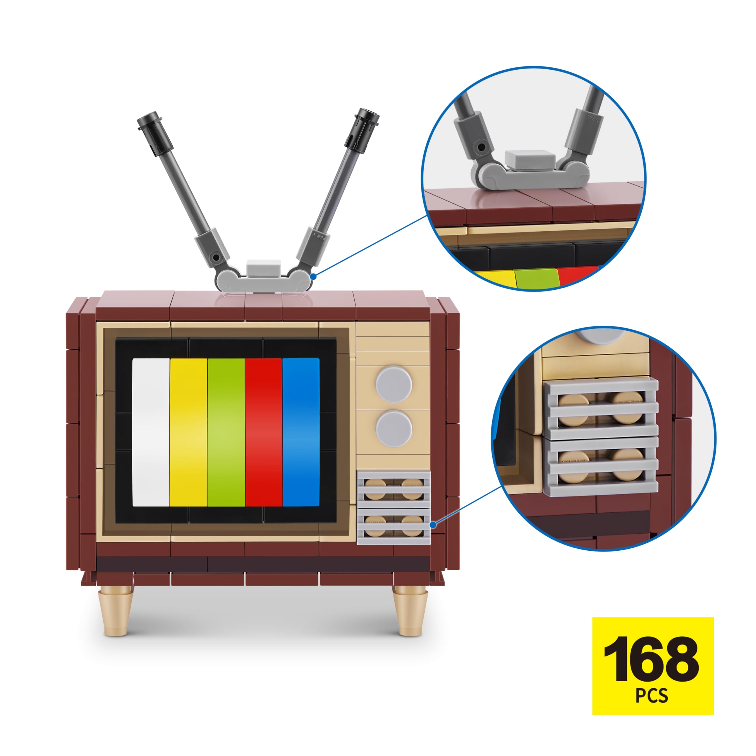 MAX Premium Retro-Bausteine ​​– Fernsehmodell 83185H, Bauset für Kinder ab 3 Jahren 5