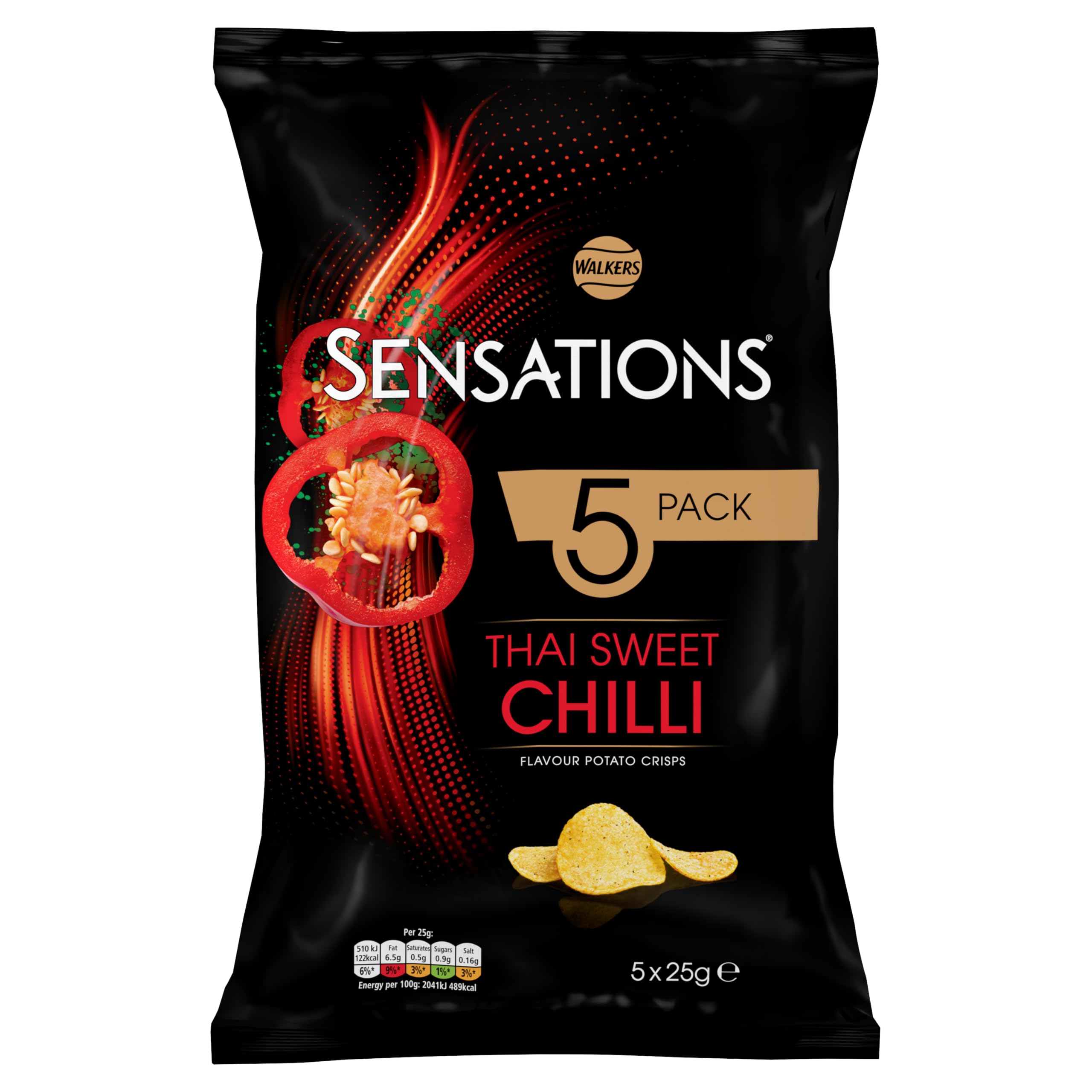 Walkers Sensations Thai Sweet Chilli Multipack Crisps, 5x25g