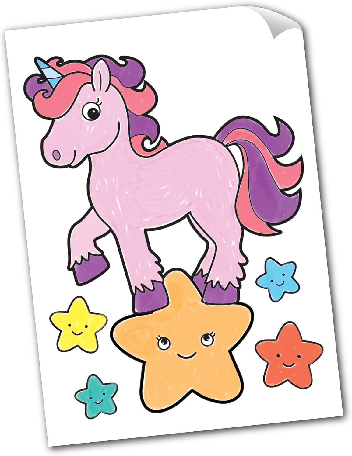 Orchard Toys Unicorns, Mermaids and More Colouring Book - Educational Sticker Activity Book for Kids 3