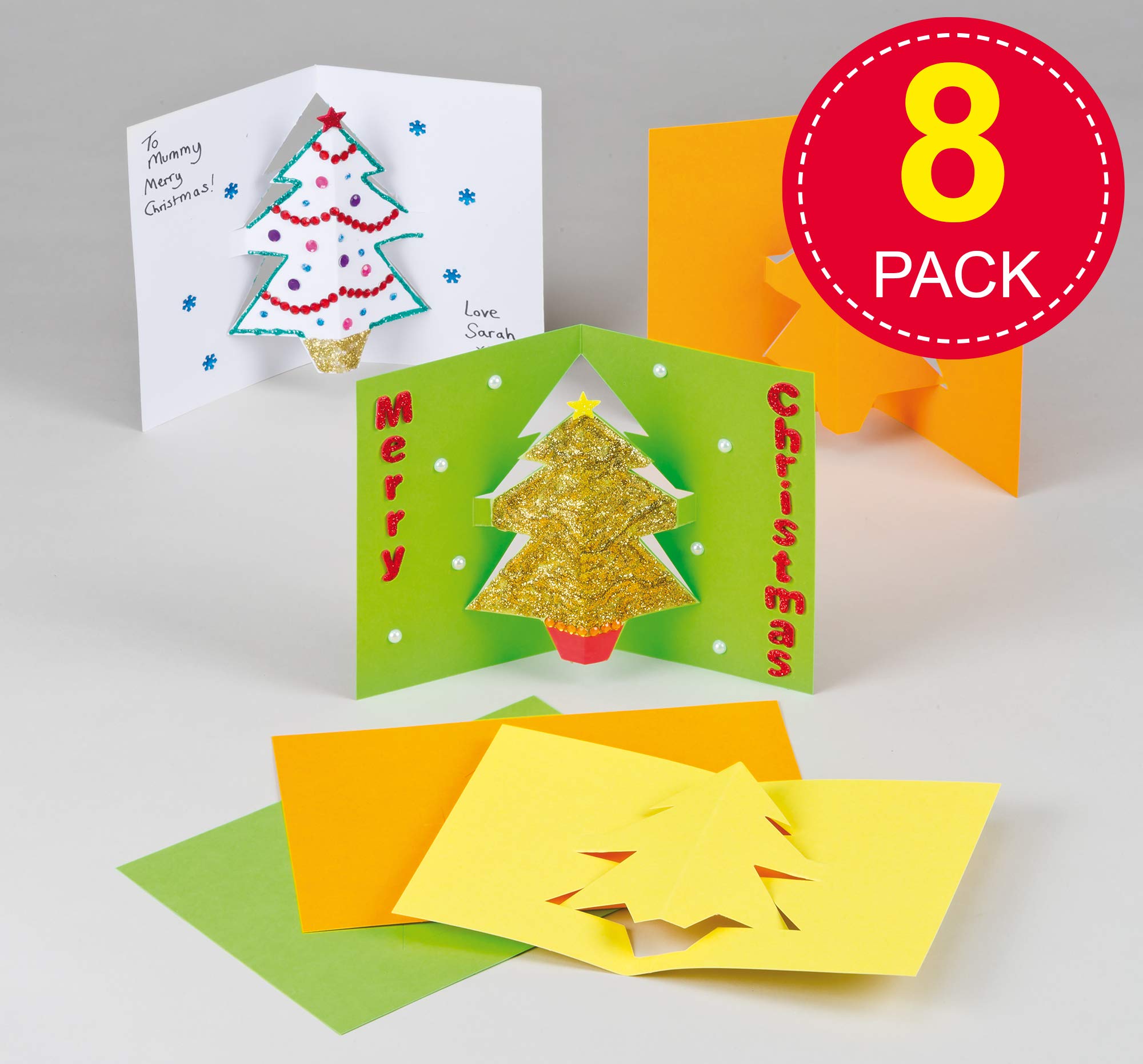 Baker Ross G793 Christmas Tree Pop Out Cards - Craft Kit for Kids