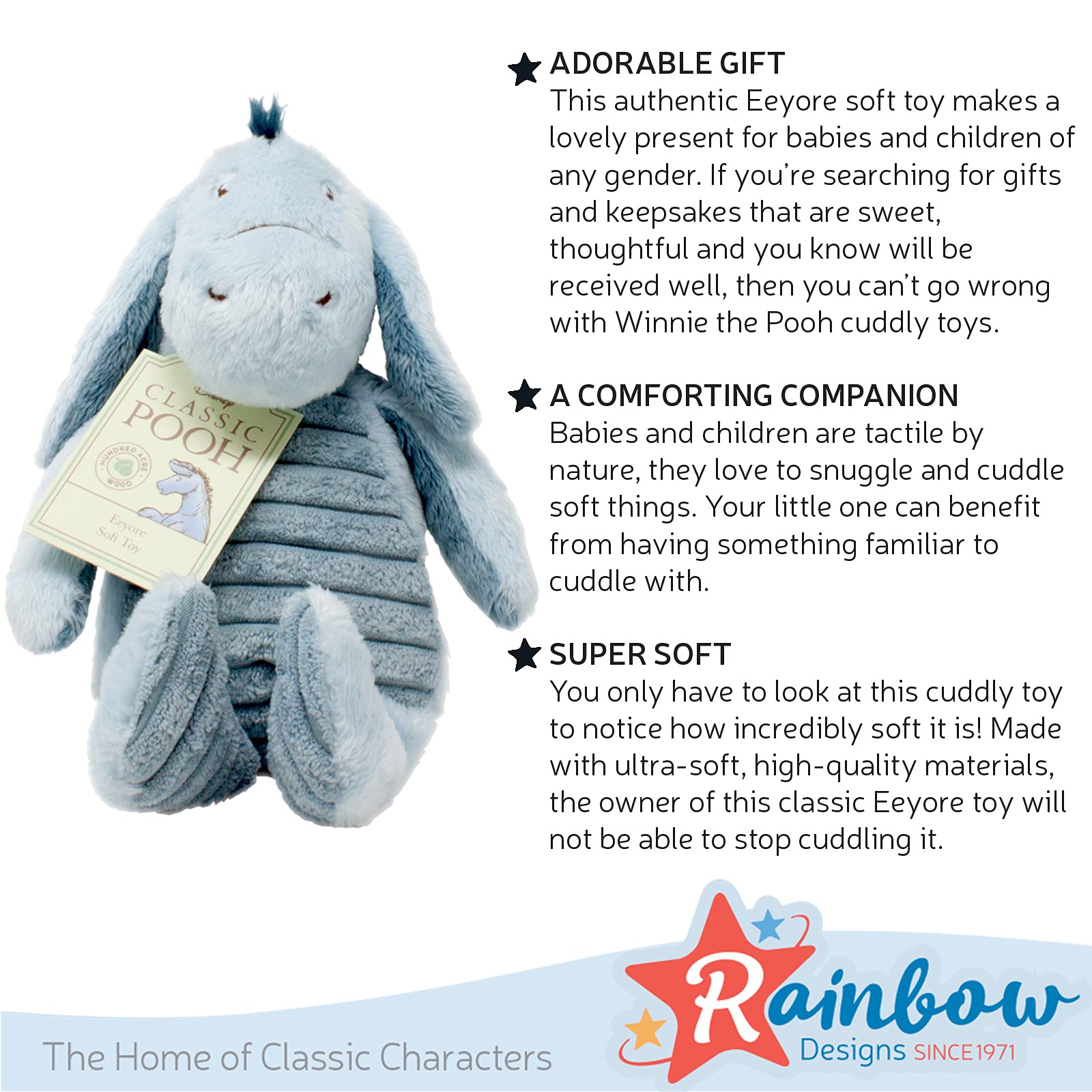 Classic Winnie the Pooh Eeyore Plush Toy - Soft Cuddly Donkey for Babies & Toddlers 4