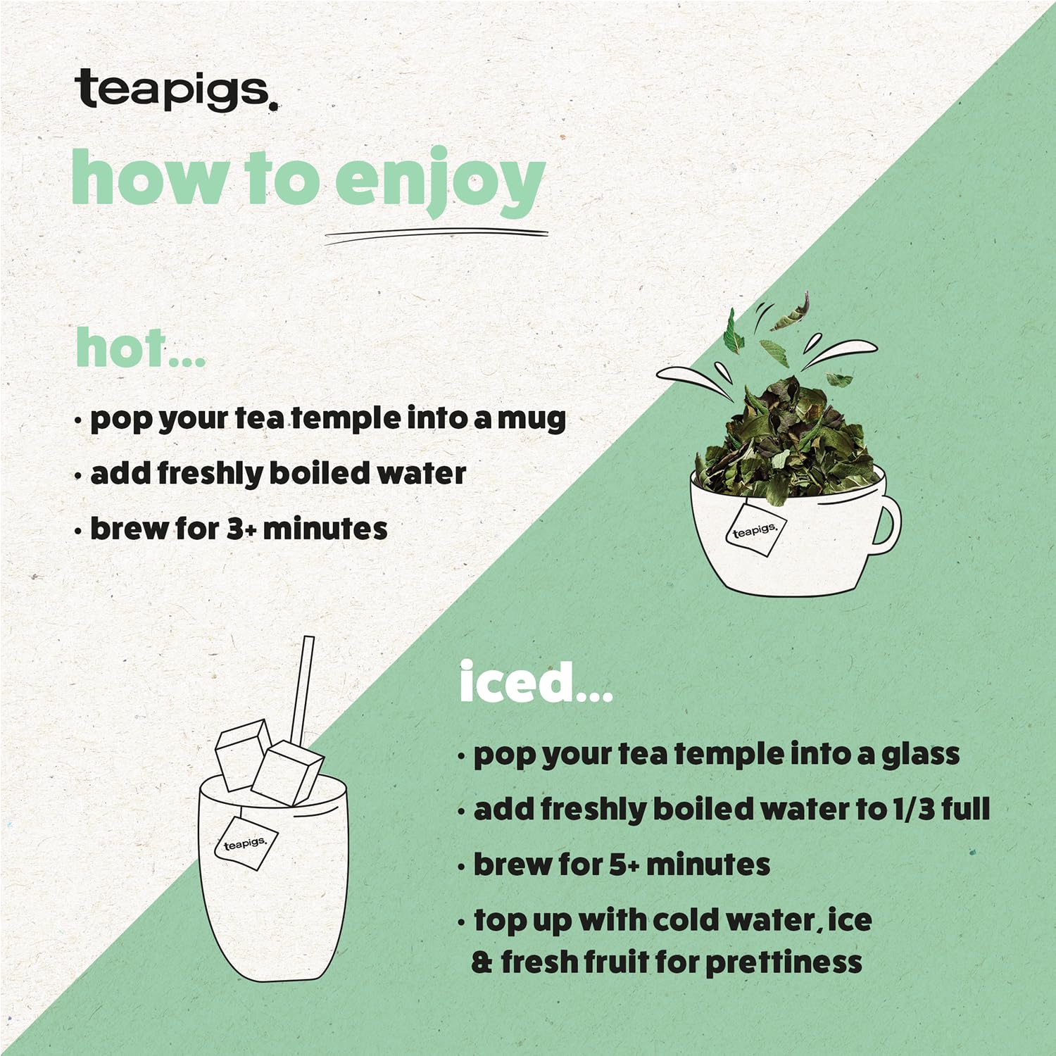 teapigs Peppermint Tea - Caffeine-Free Mint Tea Bags with Whole Peppermint Leaves - 50 Bags 4