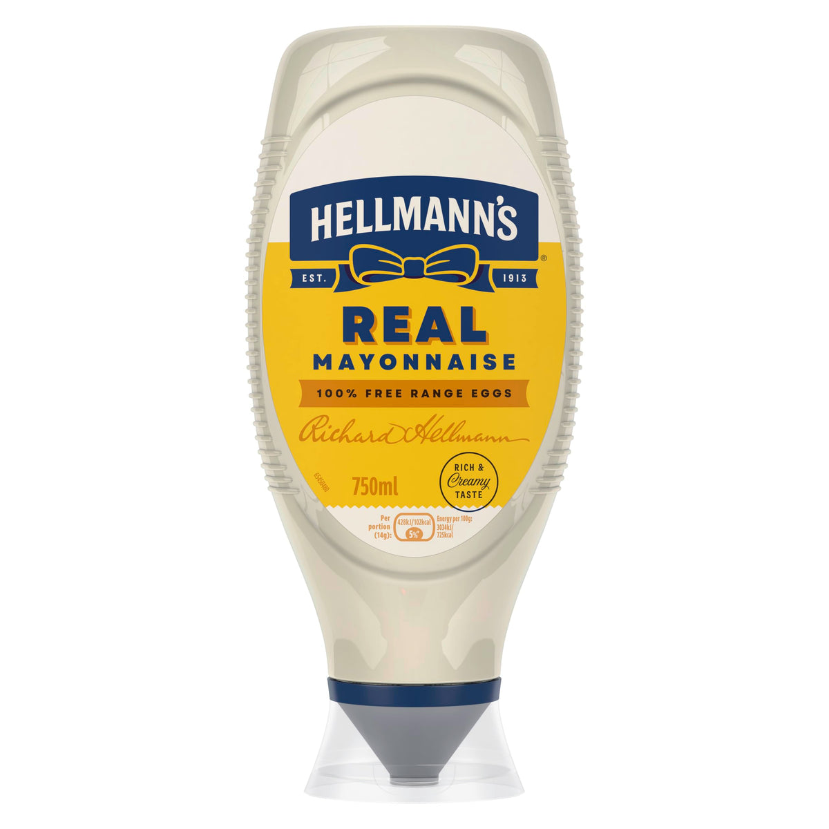 Hellmann's Real Mayonnaise - Creamy Texture, 750ml Squeeze Bottle