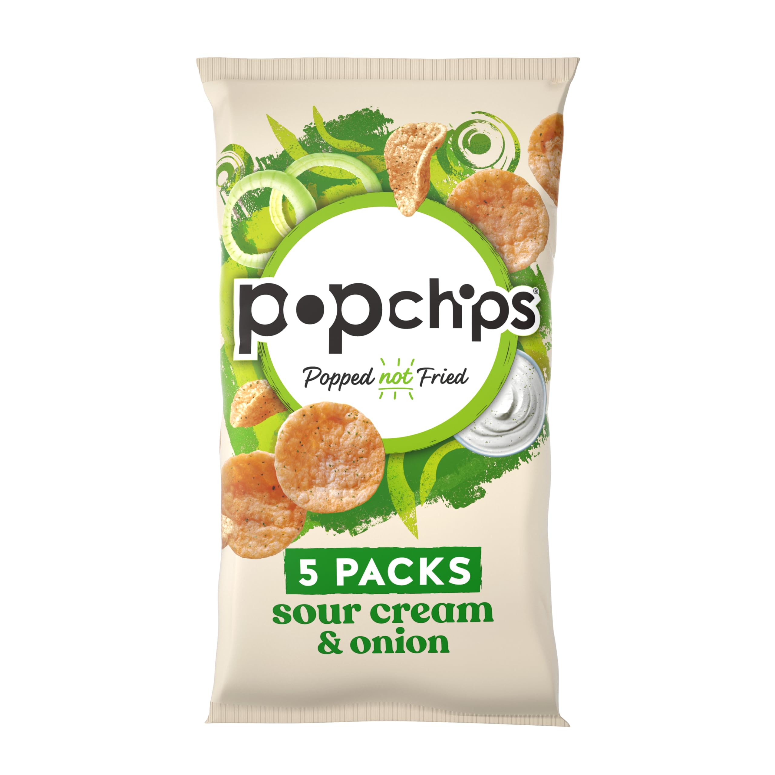 Popchips Sour Cream & Onion Multipack - Light & Crunchy Popped Snacks