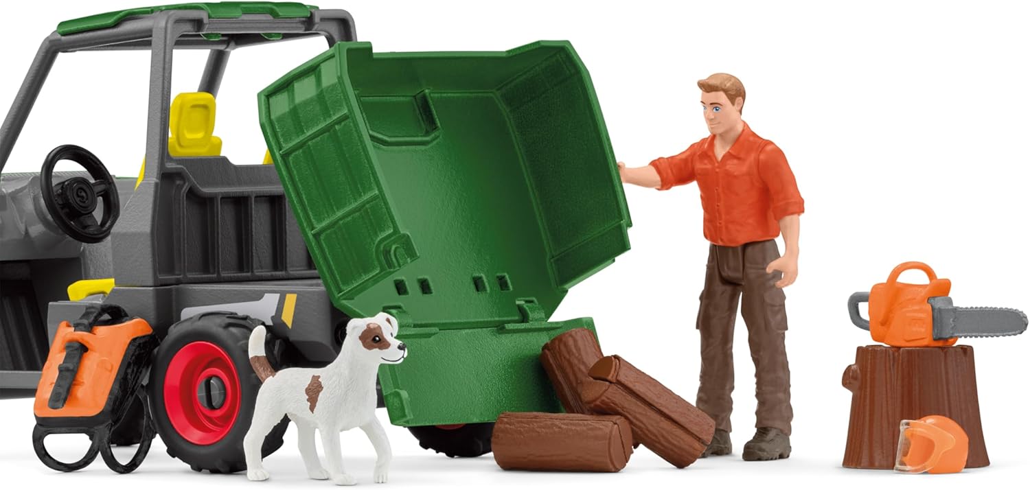 schleich 42659 FARM WORLD Working in the Forest Playset - Action Figures & Vehicles for Ages 3+ 3