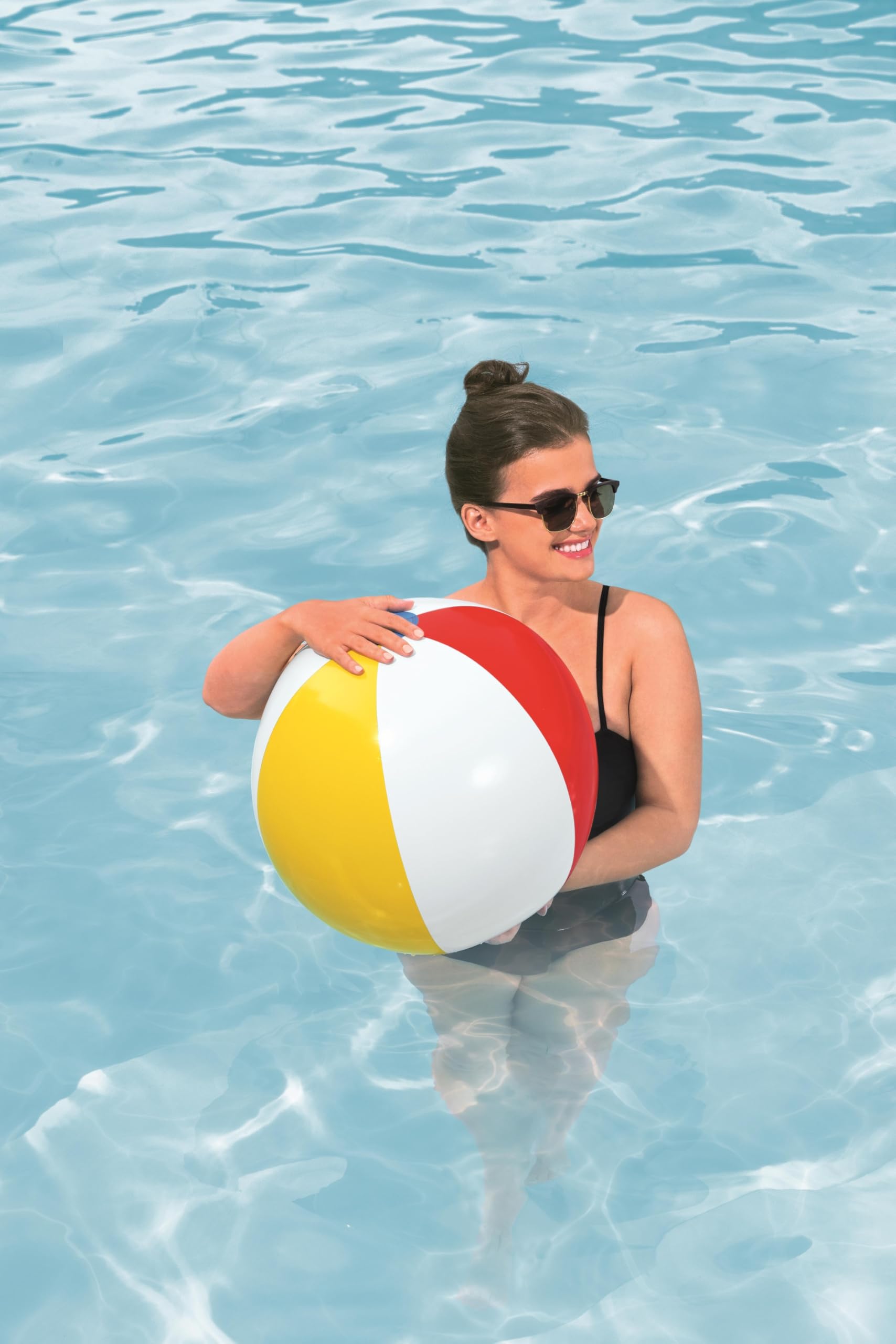 Bestway Panel Beach Ball - 24 Inch, Multi-colored Rubber | Recommended for Ages 3+ 6