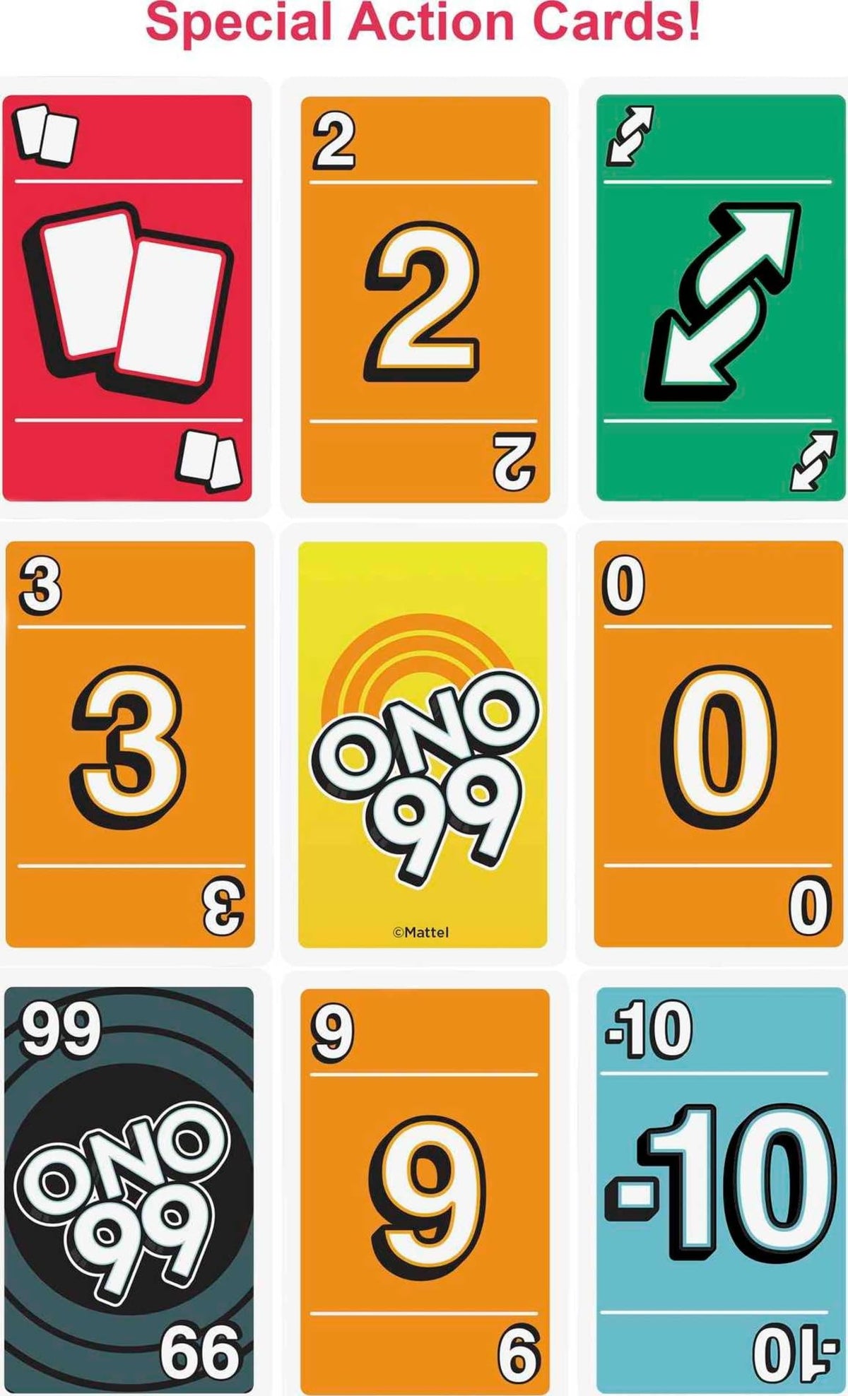 Mattel Games ONO 99 Card Game - Math Skills Practice, Special Cards, Up to 10 Players 4