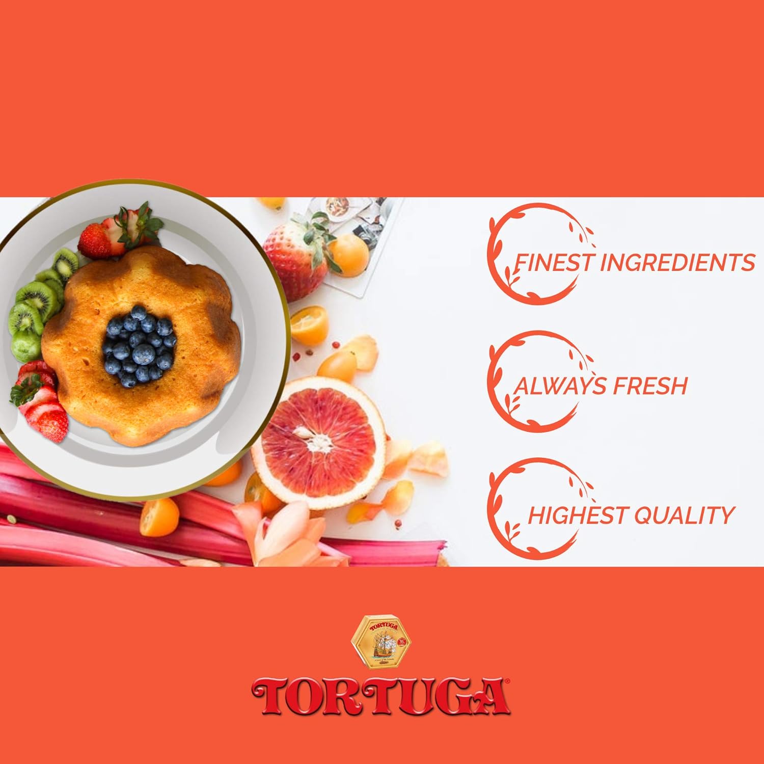 Tortuga Golden Original Rumkuchen mit Walnüssen, 454g 3