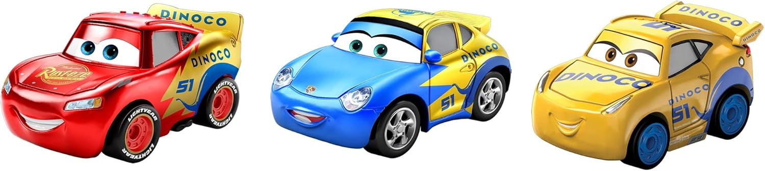 Disney and Pixar Cars Mini Racers 3-Pack - Metal Die-Cast Toy Vehicles for Kids 3+