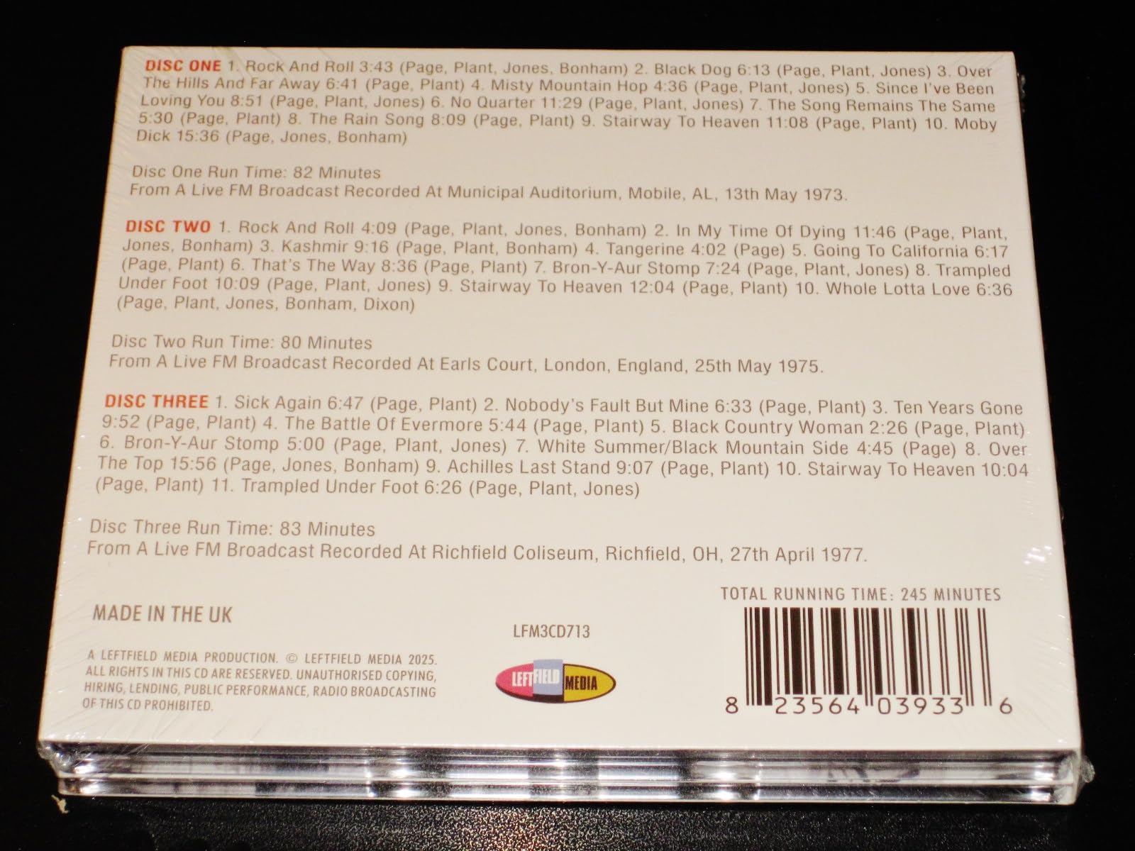 Led Zeppelin - Physical Presence (3CD) Audio CD