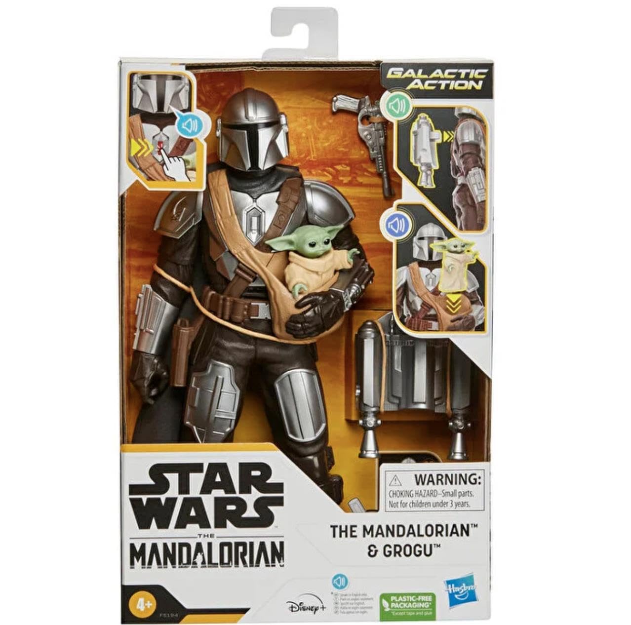 Star Wars Galactic Action The Mandalorian & Grogu - 30 cm Electronic Action Figure with Sounds & Jetpack - Ages 4+ 10