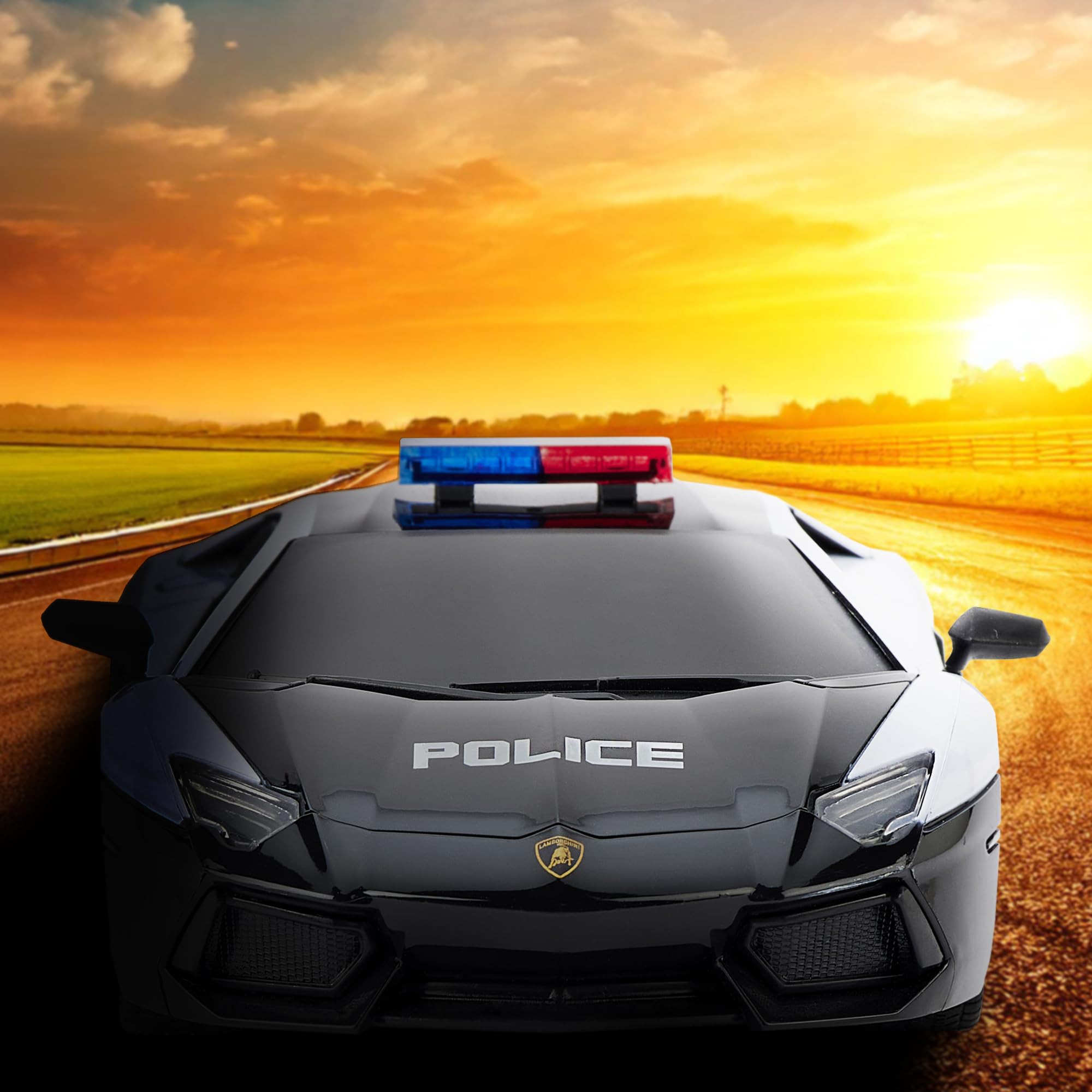 CMJ RC Lamborghini Aventador LP700-4 Police Car - 2.4GHz Remote Control Vehicle for Kids 6+ 5