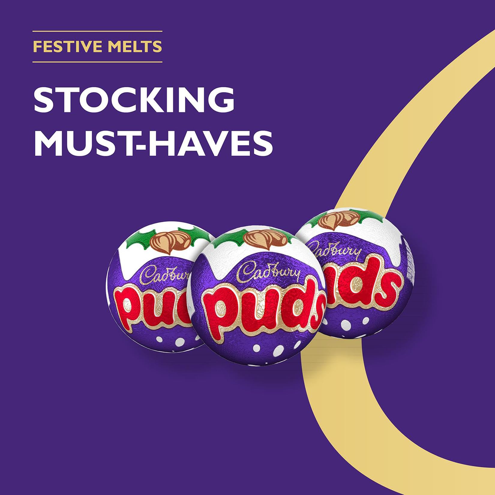 Cadbury Dairy Milk Chocolate Puds 5 Pack, 175g - Festive Truffle & Hazelnut Treats