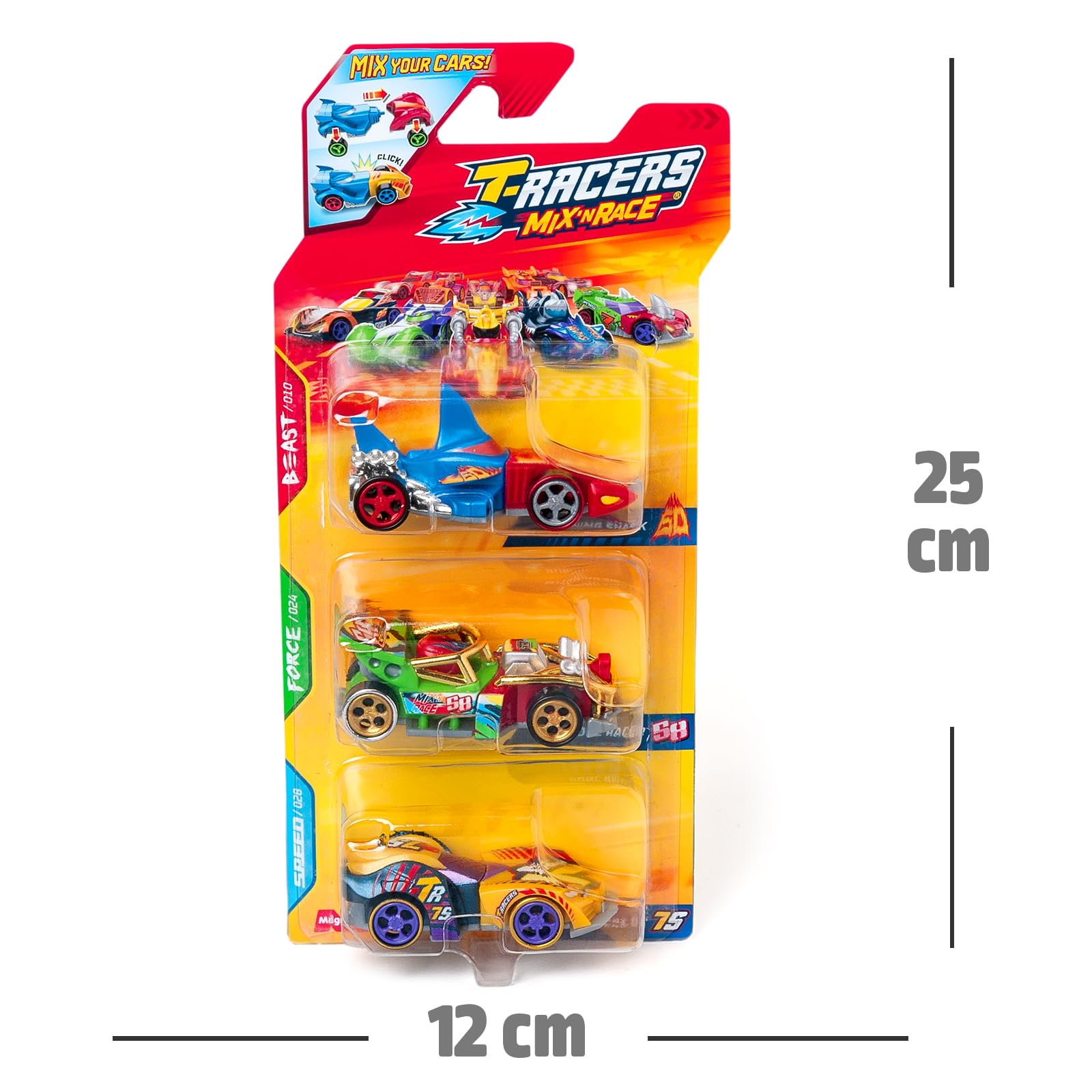 T-RACERS Mix 'N Race 3 Pack – Collectible Interchangeable Cars for Kids 3+ 2