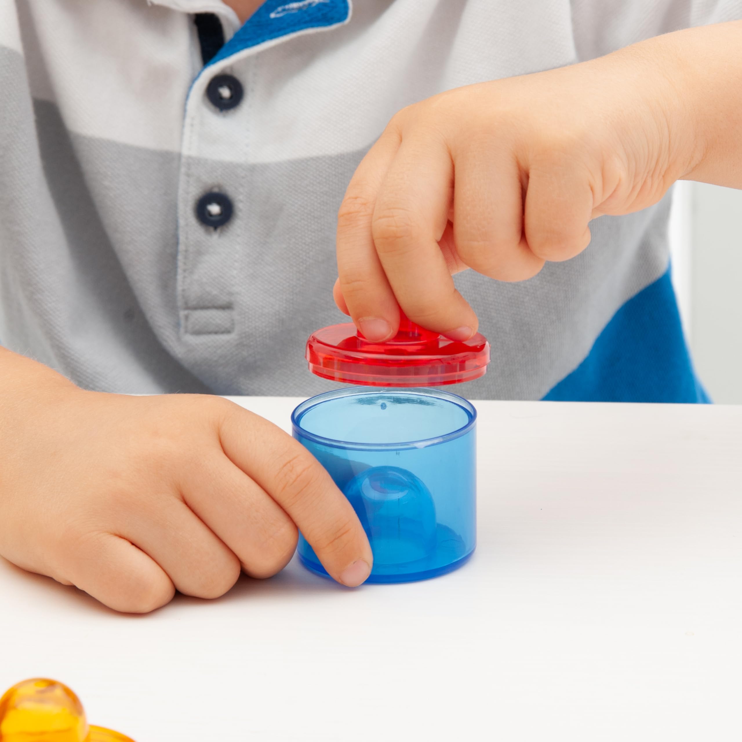 tickit 73105 Translucent Colour Pot Set - 18 Pieces, 6 Colours, Stackable for Early Learning 3