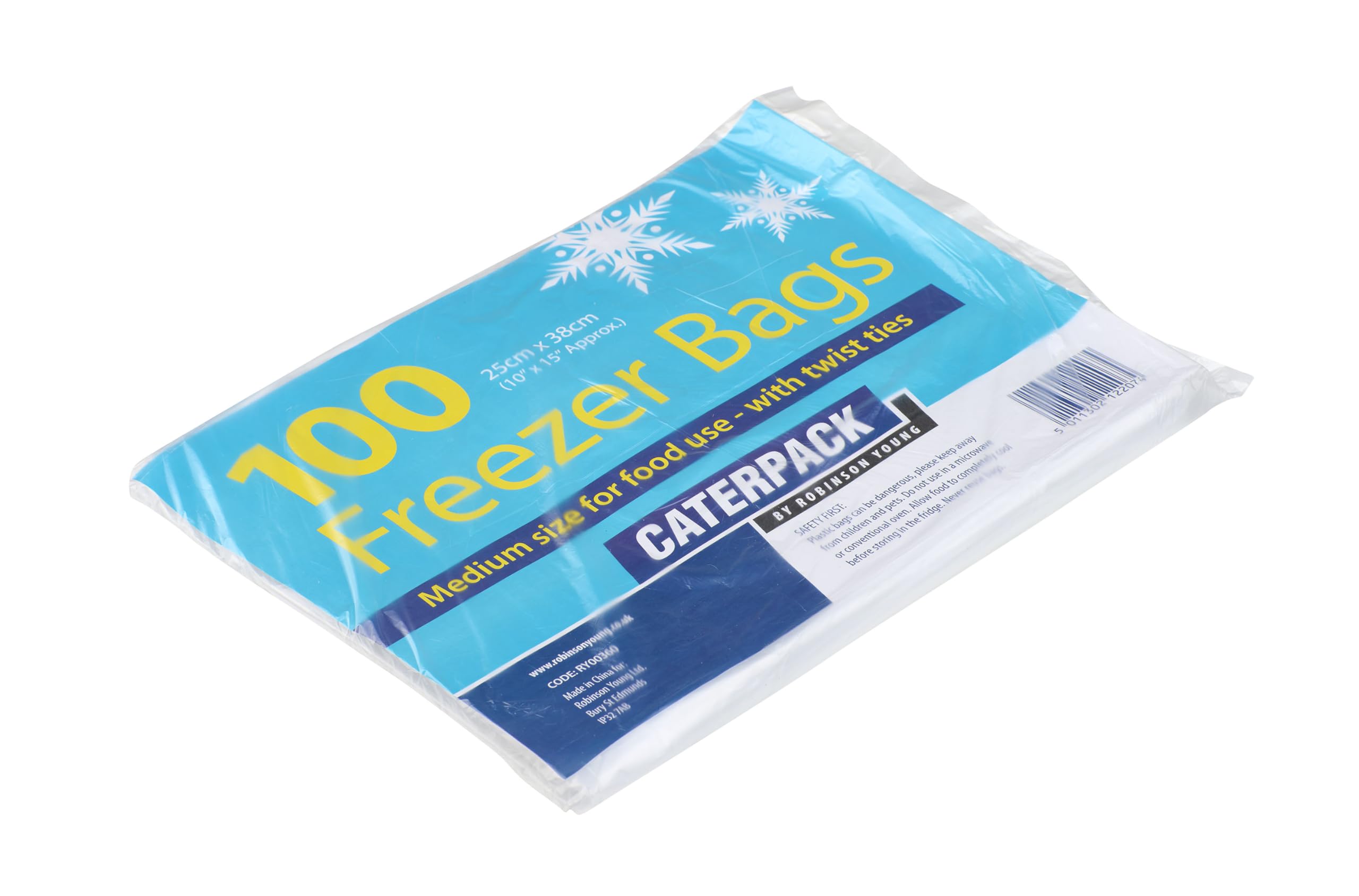 Caterpack by Robinson Young Medium Freezer Bags with Twist Ties, Pack of 100