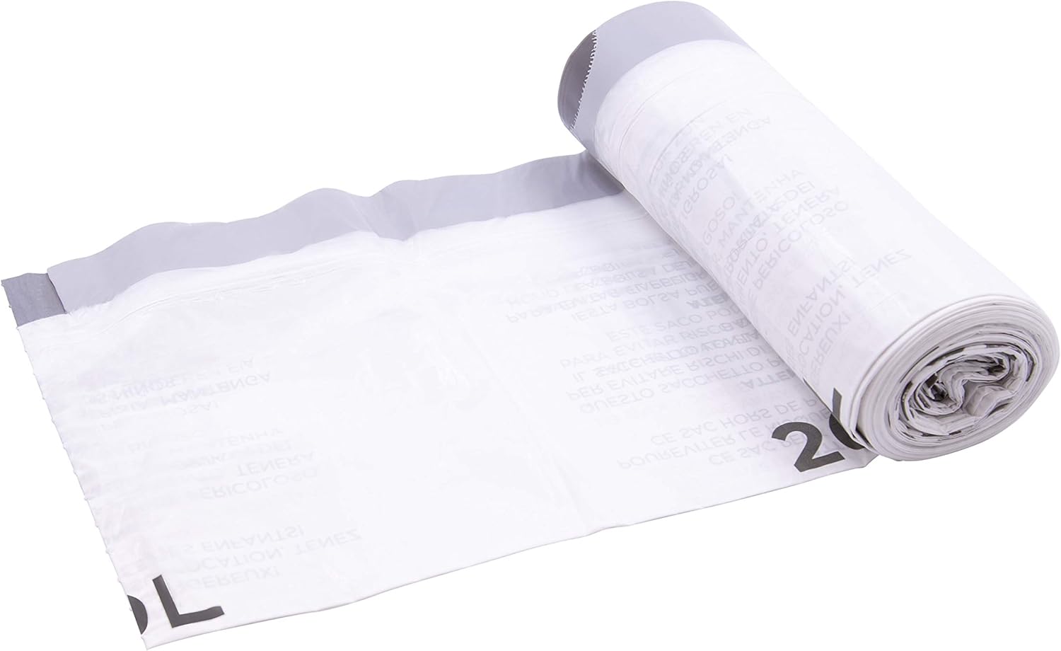 BLACK+DECKER 20L Drawstring Bin Liners 20 Pack - White