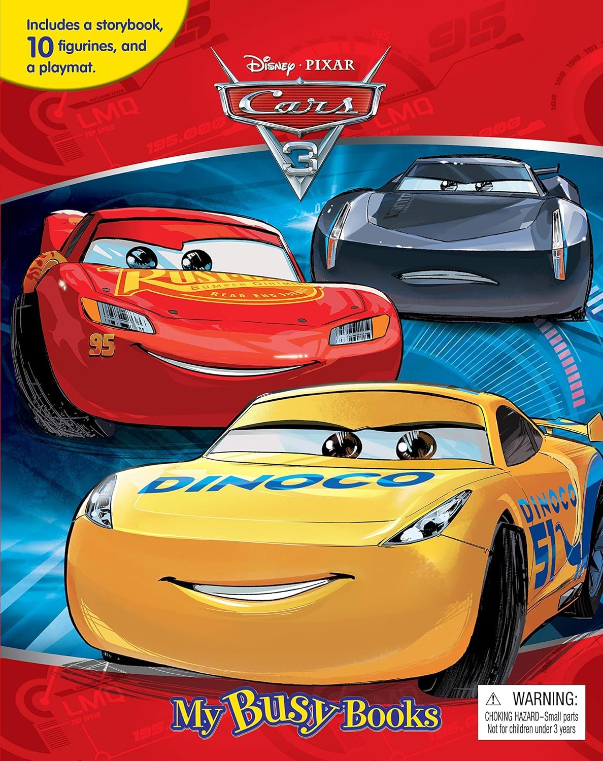 Phidal Disney / Pixar Cars 3 My Busy Book - Storybook, 10 Figurines, Playmat | Kids Edition