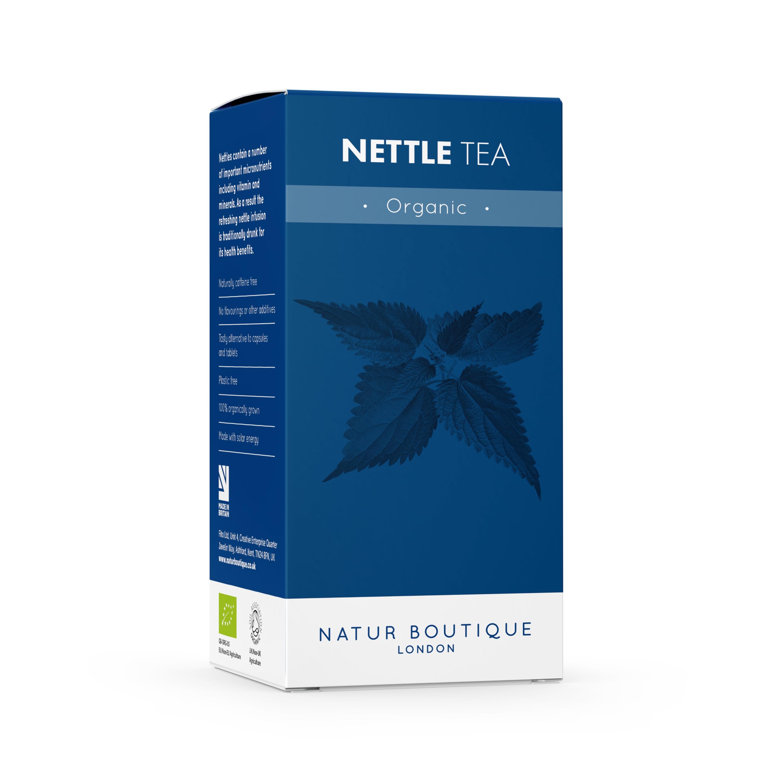 Organic Nettle Tea, 20 Biodegradable Teabags, Plastic-Free Herbal Infusion